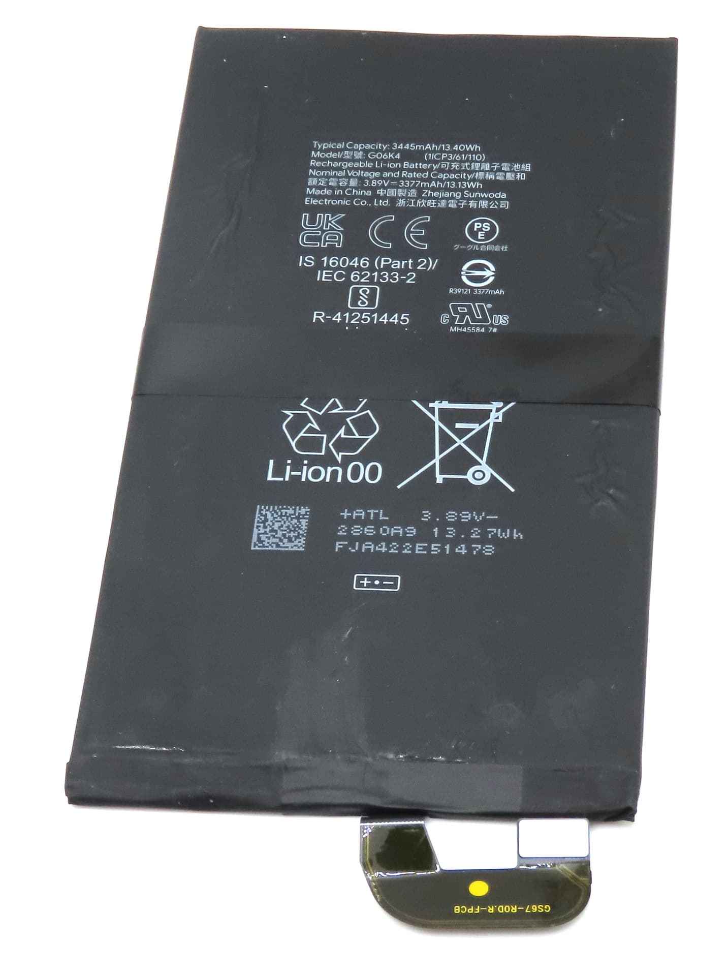 Google Pixel 9 Pro Fold G06KA 3445mAh Internal Battery (Pulled) - view 2