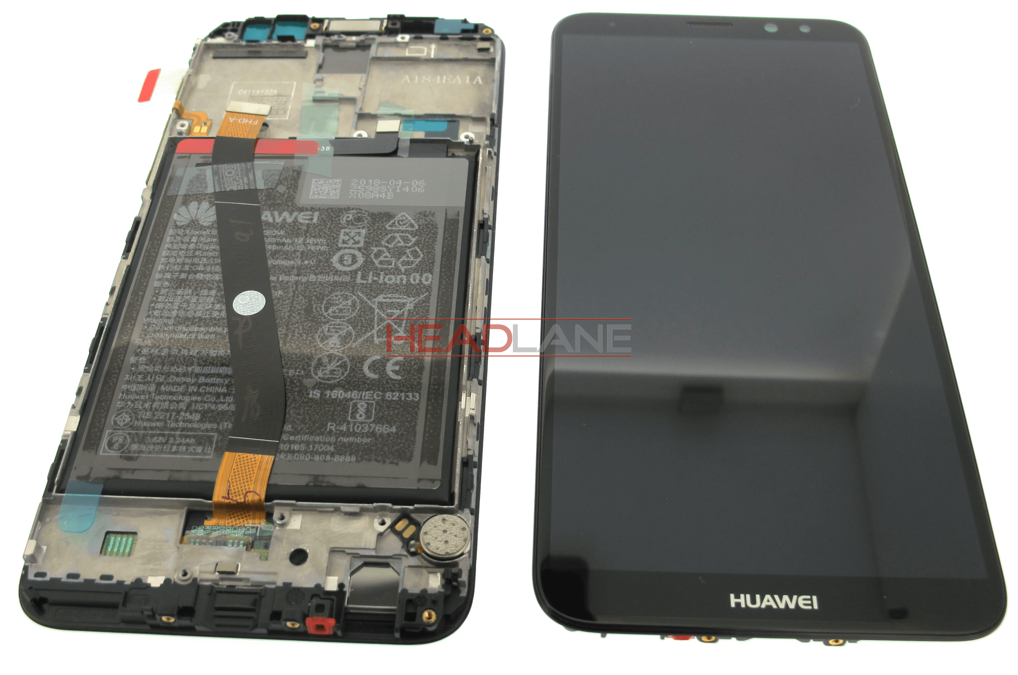Huawei Mate 10 Lite LCD Display / Screen + Touch + Battery Assembly - Black - view 2