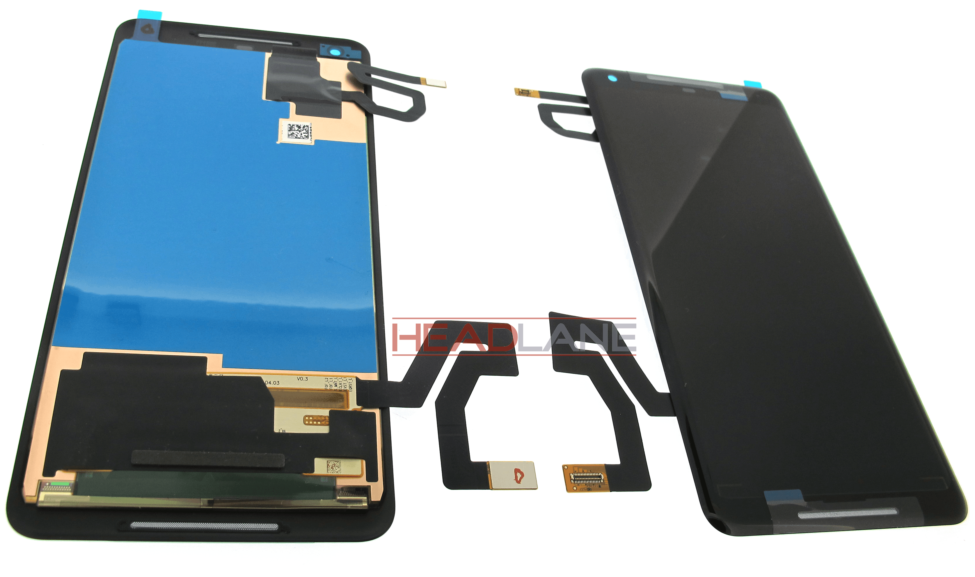 Google Pixel 2 XL LCD Display / Screen + Touch - Black White / Black - view 2
