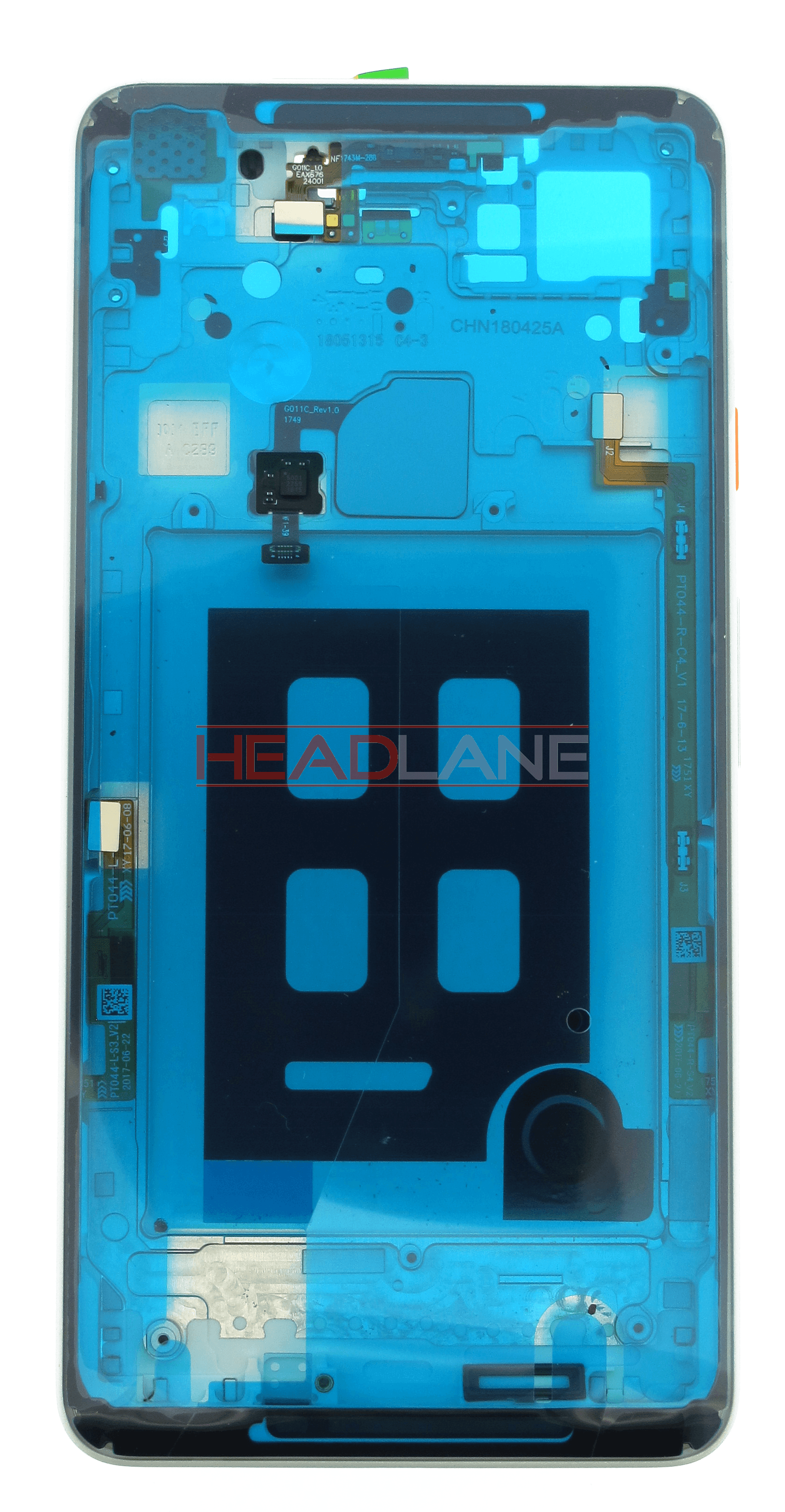 Google Pixel 2 XL Back / Battery Cover - Black and White - view 2