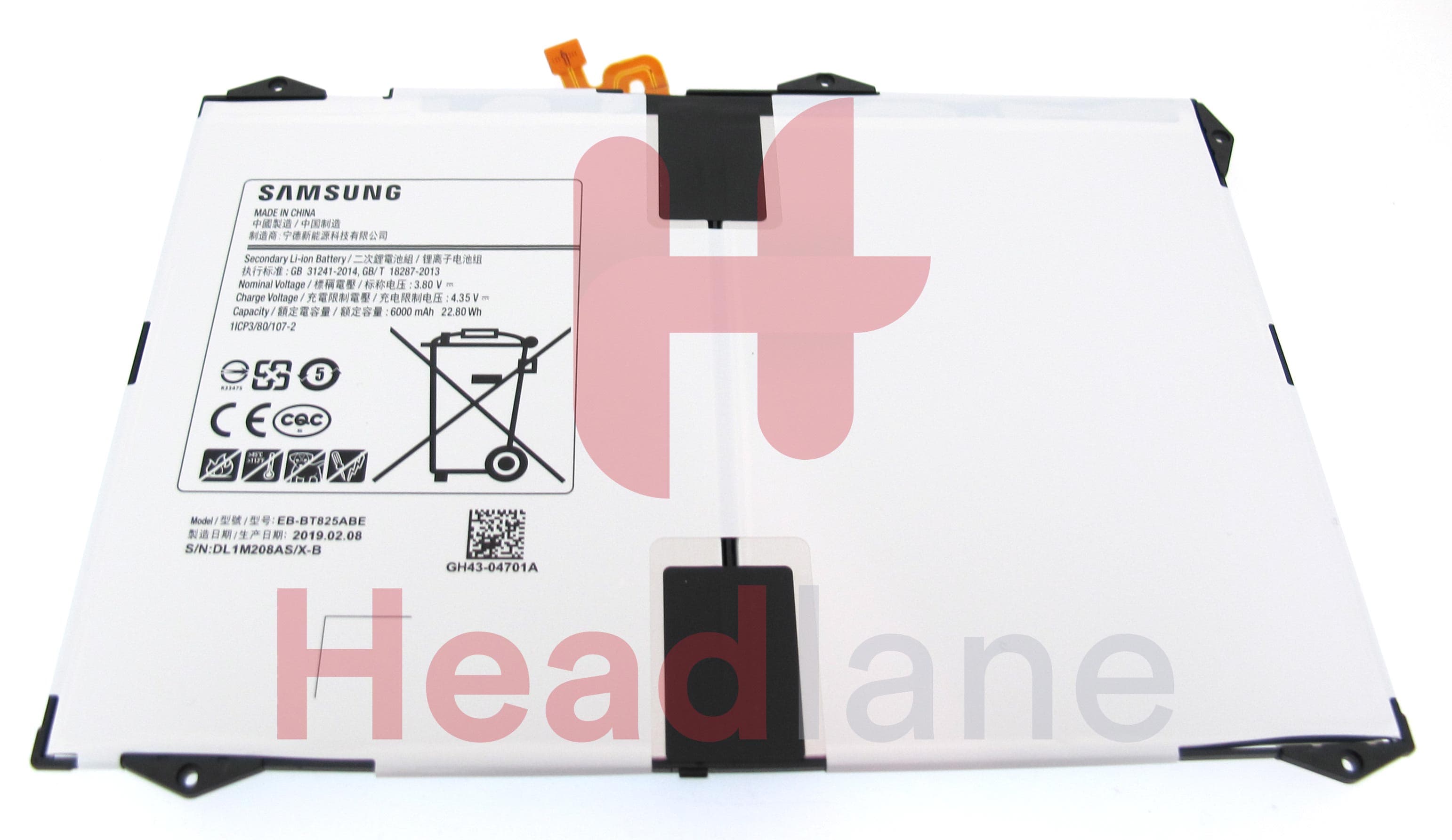 Samsung SM-T820 T825 Galaxy Tab S3 9.7" EB-BT825ABE Internal Battery - view 2