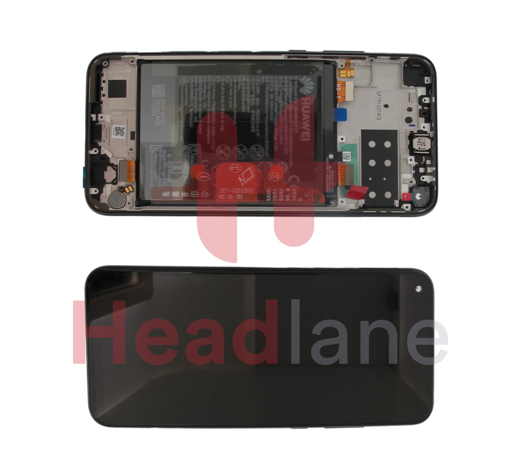 Huawei P40 Lite E LCD Display / Screen + Touch + Battery Assembly - Black - view 2