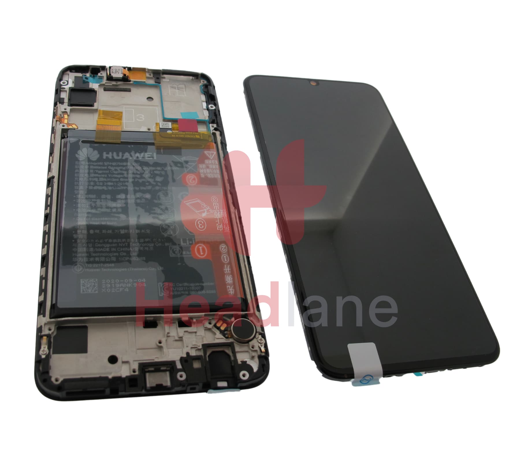 Huawei P Smart (2020) LCD Display / Screen + Touch + Battery - Black - view 2