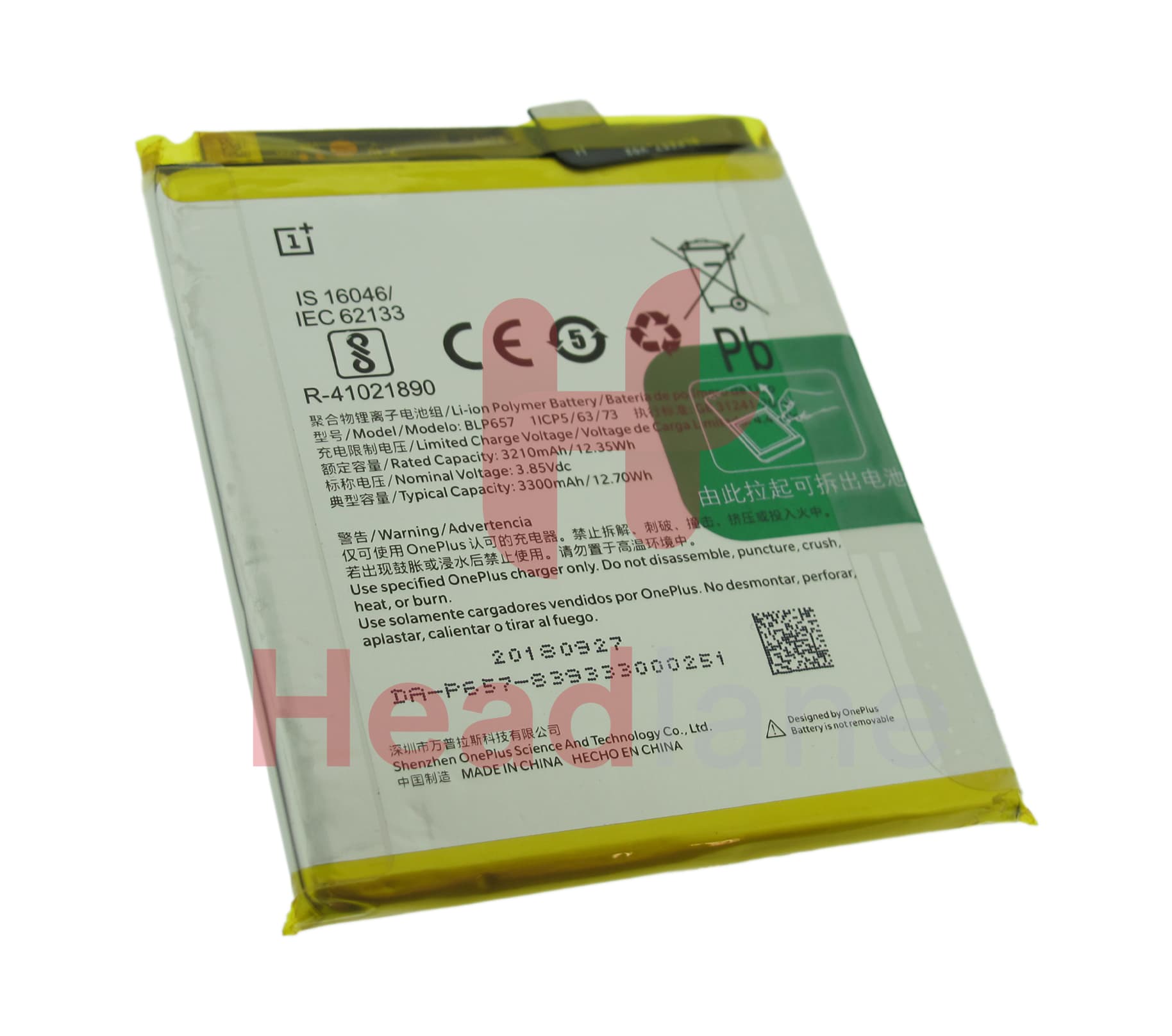 OnePlus 6 BLP657 3300mAh Internal Battery - view 2