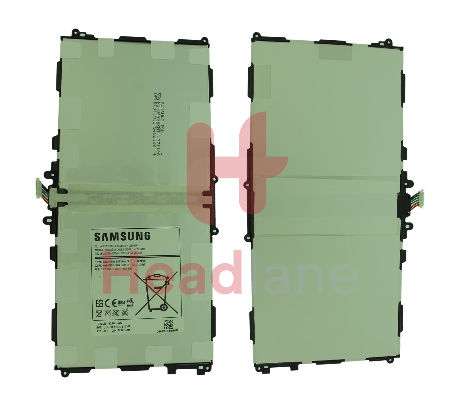 Samsung SM-T520 T525 P600 P605 Galaxy TabPro / Note 10.1 LTE T8220E 8220mAh Internal Battery - view 4