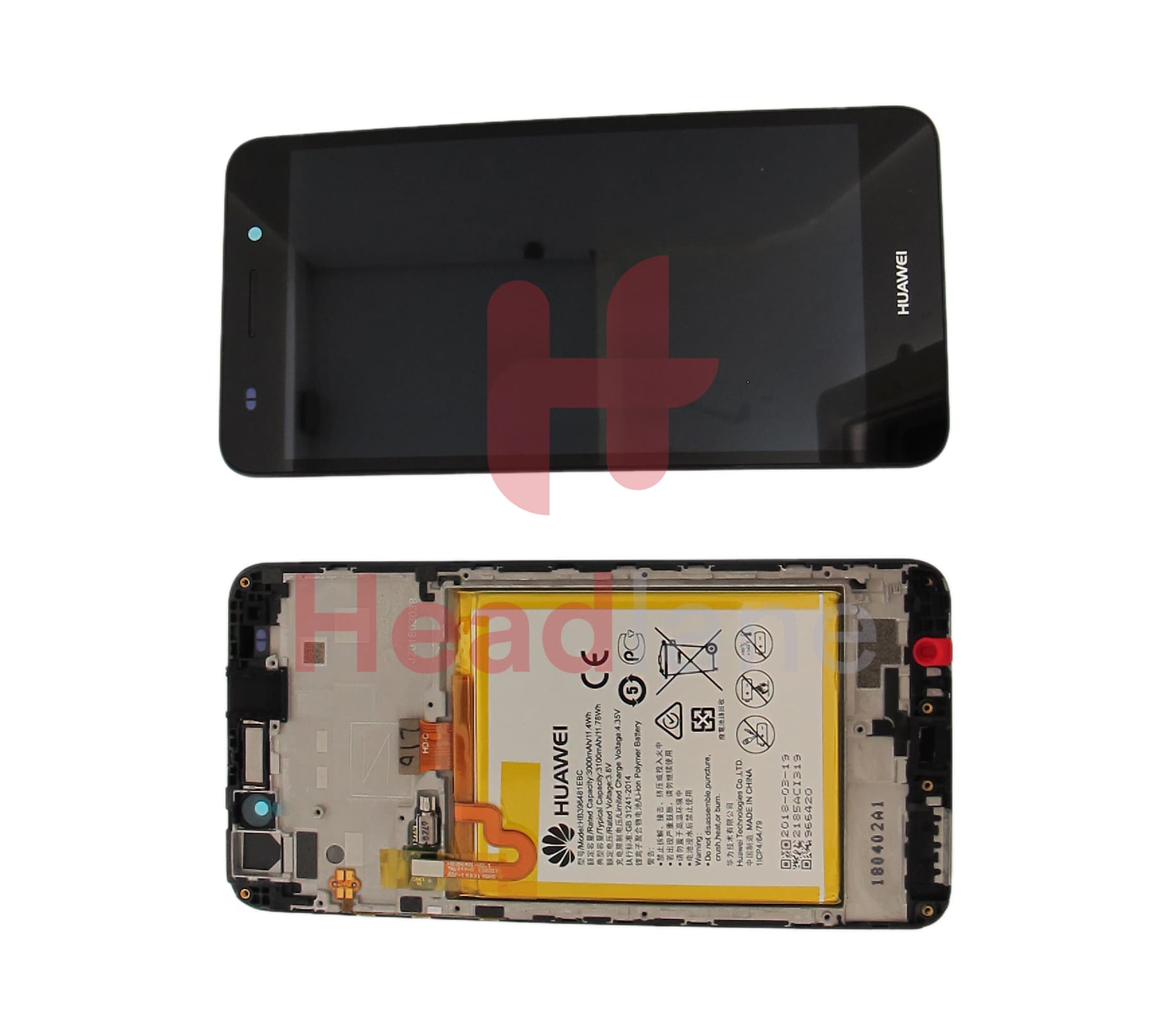 Huawei Y6 II LCD Display / Screen + Touch + Battery - Black - view 2