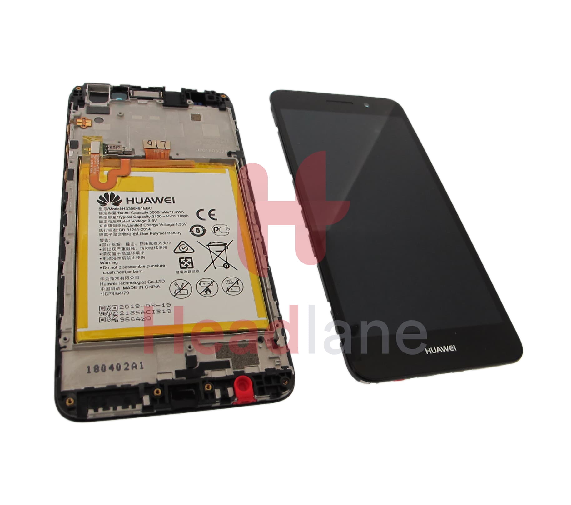 Huawei Y6 II LCD Display / Screen + Touch + Battery - Black - view 3