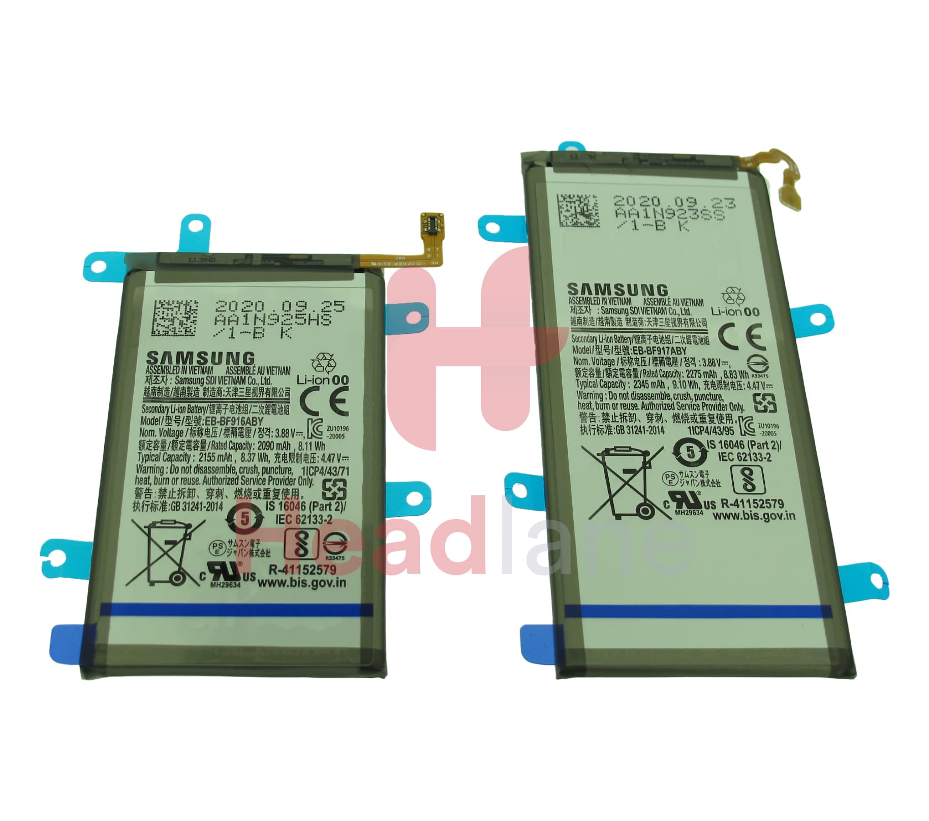 Samsung SM-F916 Galaxy Z Fold2 5G EB-BF916ABY / EB-BF917ABY Main + Sub Internal Battery - view 2