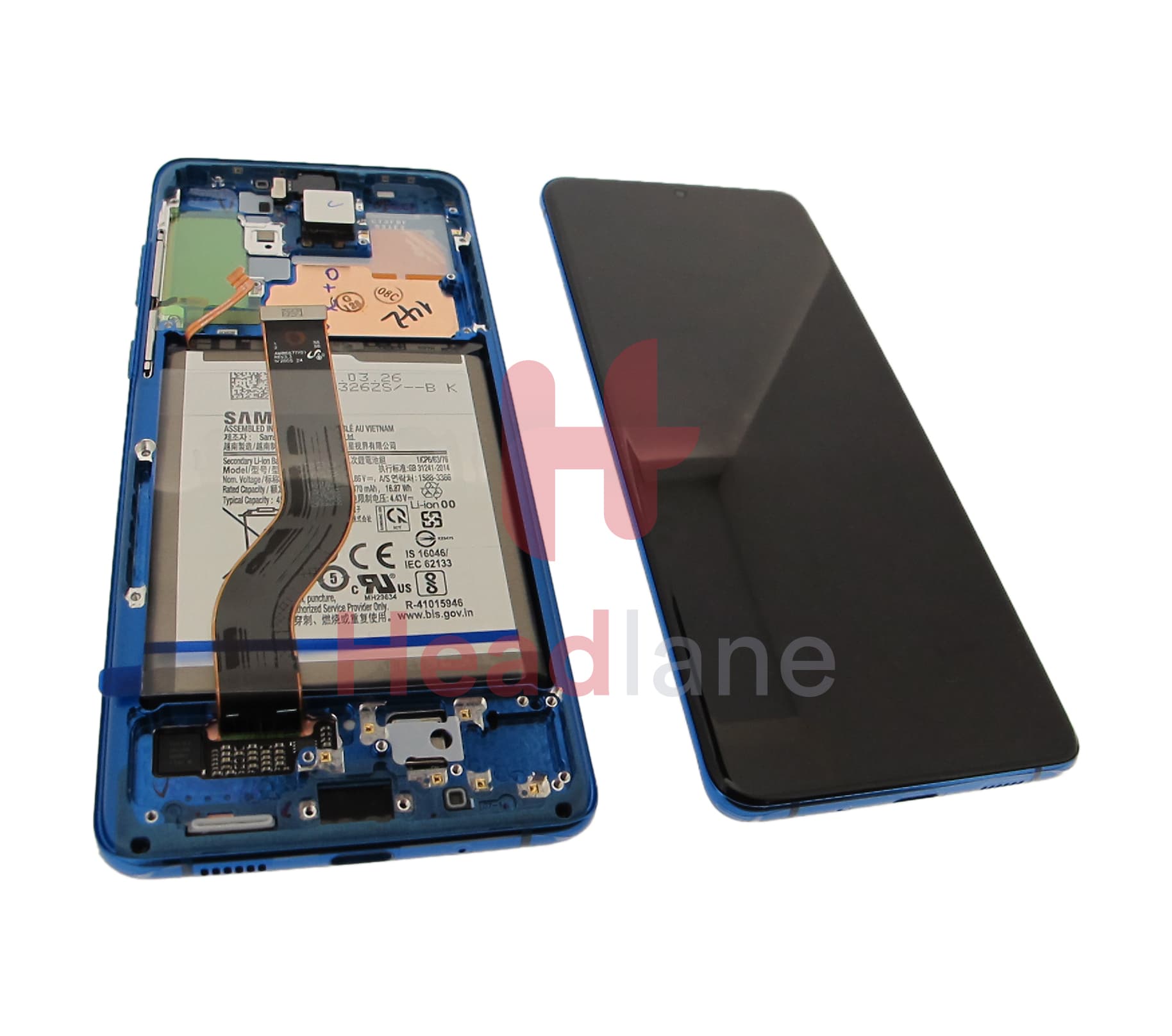 Samsung SM-G986 Galaxy S20+ 5G LCD Display / Screen + Touch + Battery Assembly - Aura Blue (Verizon Version) - view 2