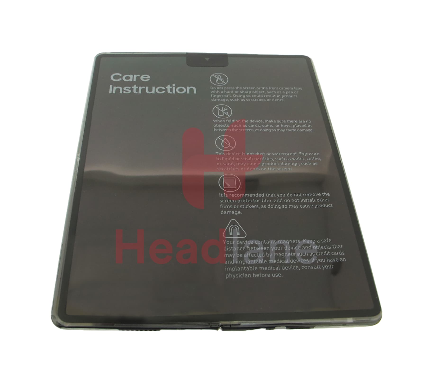 Samsung SM-F916 Galaxy Z Fold2 5G LCD Display / Screen + Touch - Mystic Black (Red Hinge) - view 2