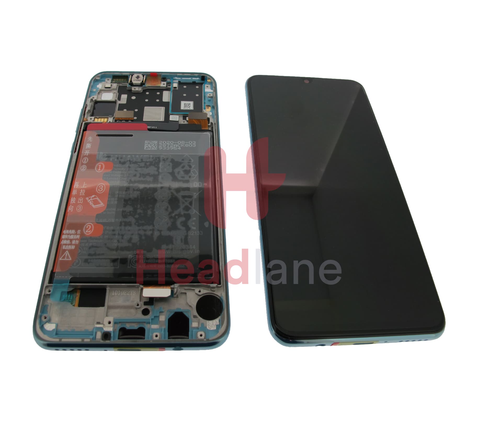 Huawei P30 Lite (MAR-LX1A) LCD Display / Screen + Touch + Battery Assembly - Breathing Crystal - view 2