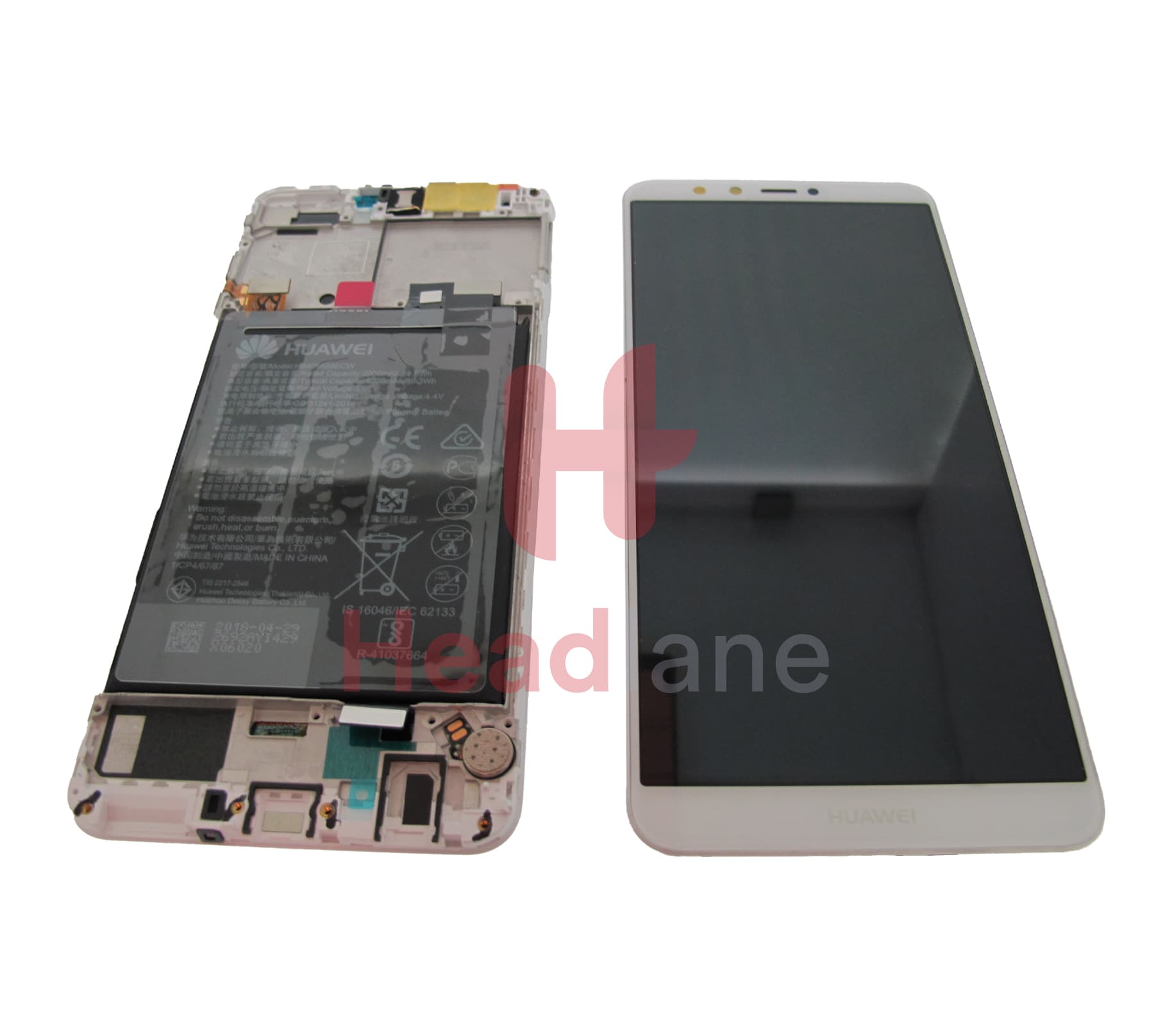 Huawei Y9 (2018) LCD Display / Screen + Touch + Battery - White - view 2