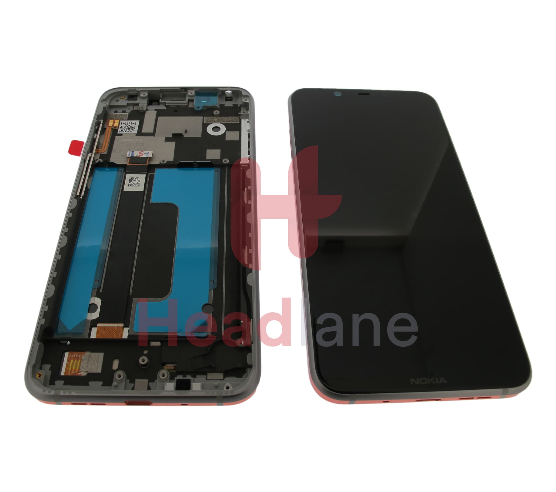 Nokia 8.1 LCD Display / Screen + Touch - Steel - view 2