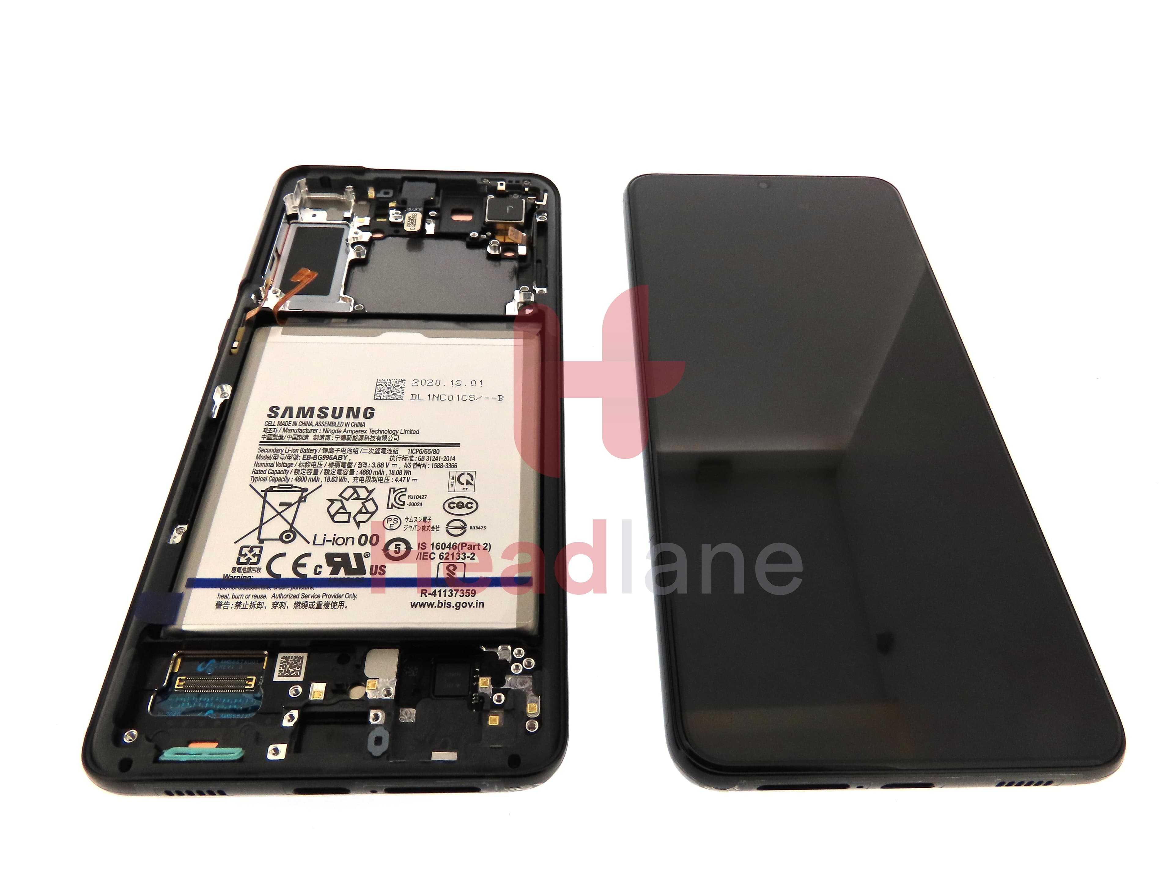 Samsung SM-G996 Galaxy S21+ 5G LCD Display / Screen + Touch + Battery - Phantom Black - view 3