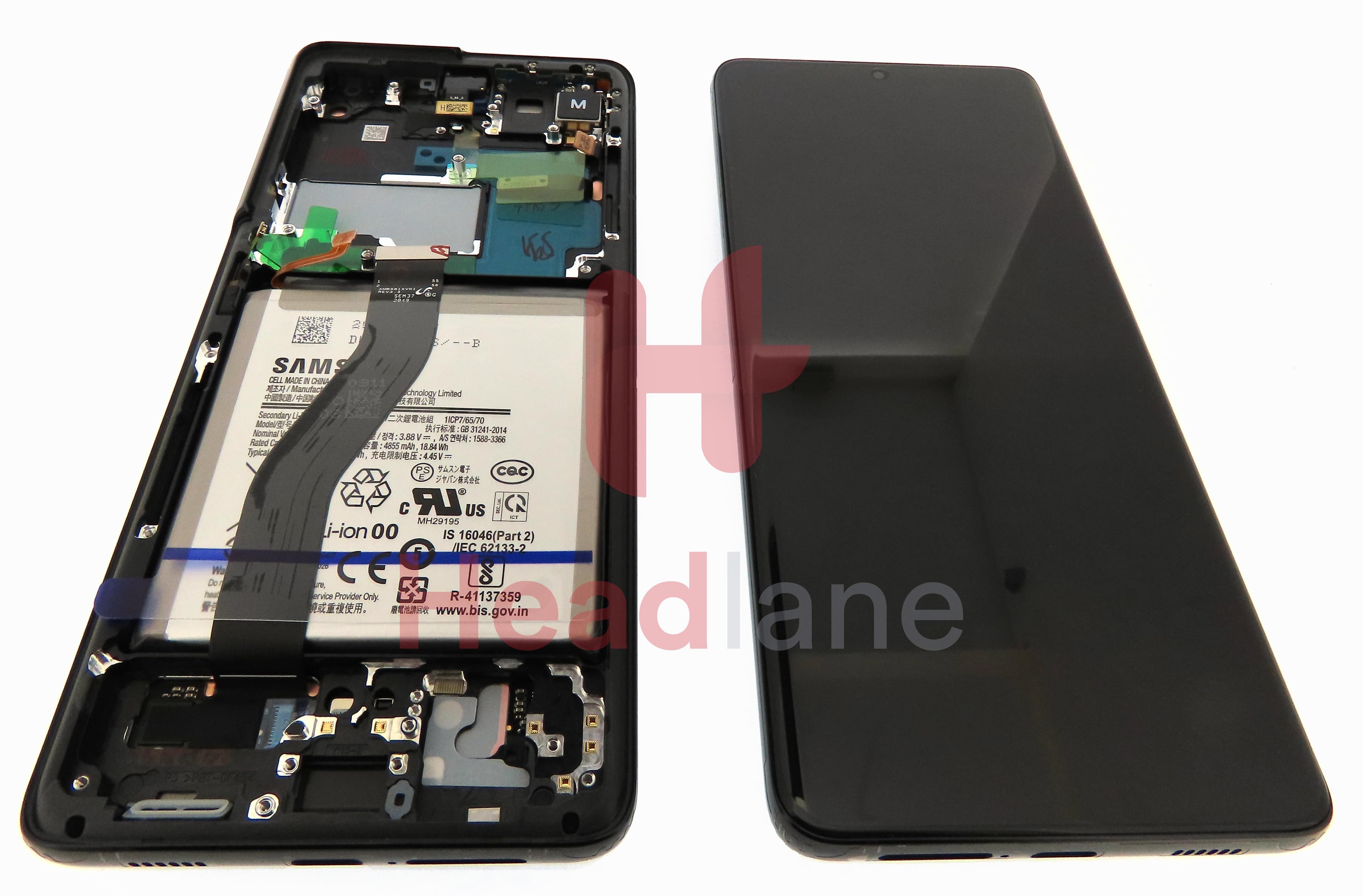 Samsung SM-G998 Galaxy S21 Ultra 5G LCD Display / Screen + Touch + Battery - Phantom Black - view 2