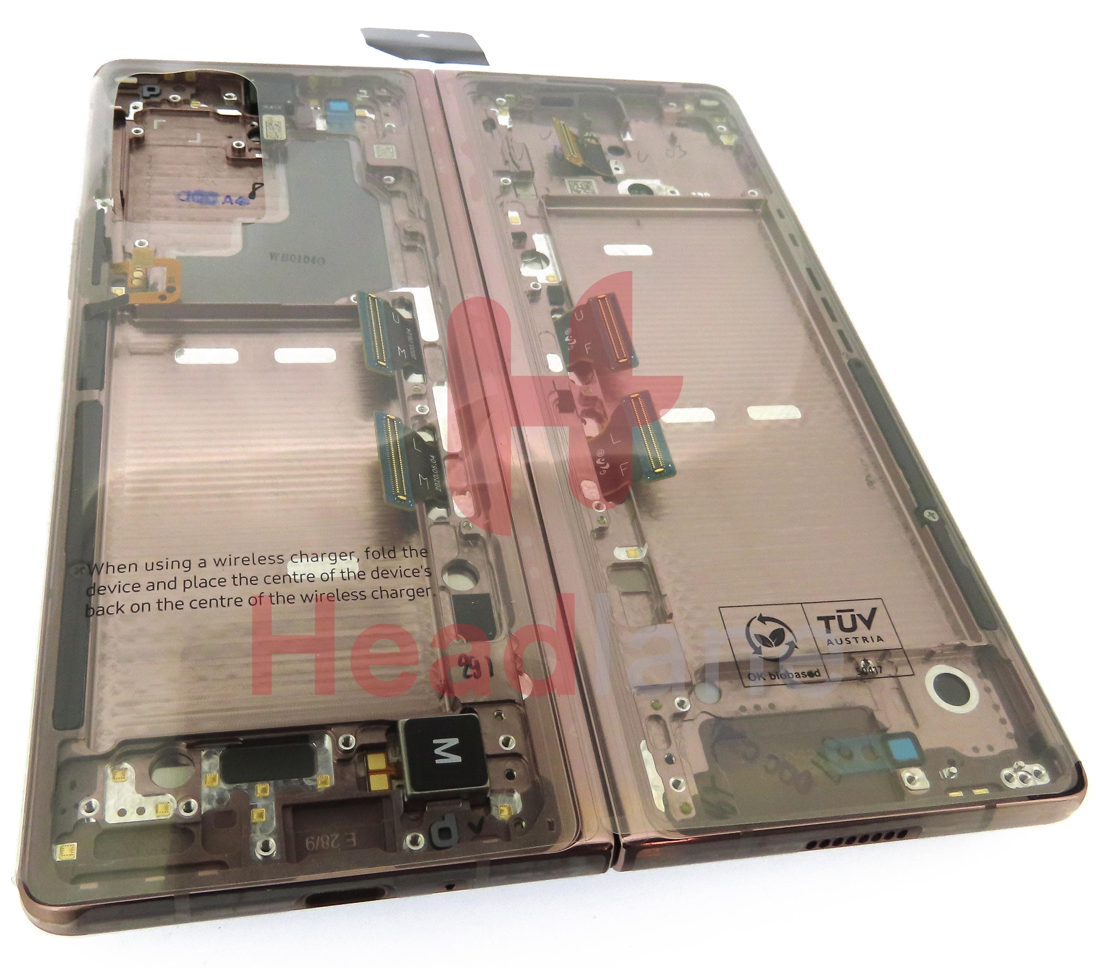 Samsung SM-F916 Galaxy Z Fold2 5G LCD Display / Screen + Touch - Mystic Bronze (Red Hinge) - view 2