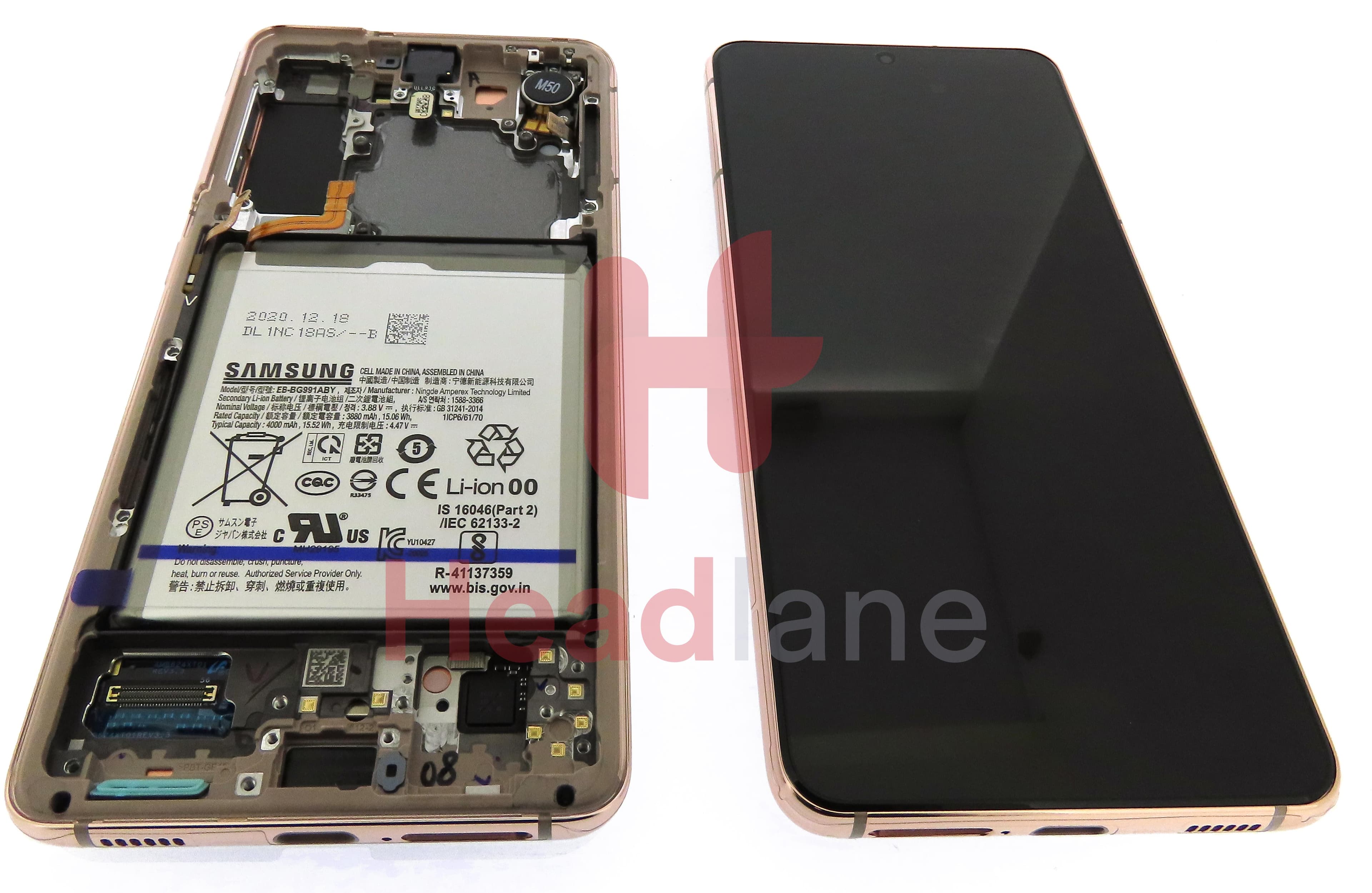 Samsung SM-G991 Galaxy S21 5G LCD Display / Screen + Touch + Battery - Phantom Violet - view 3