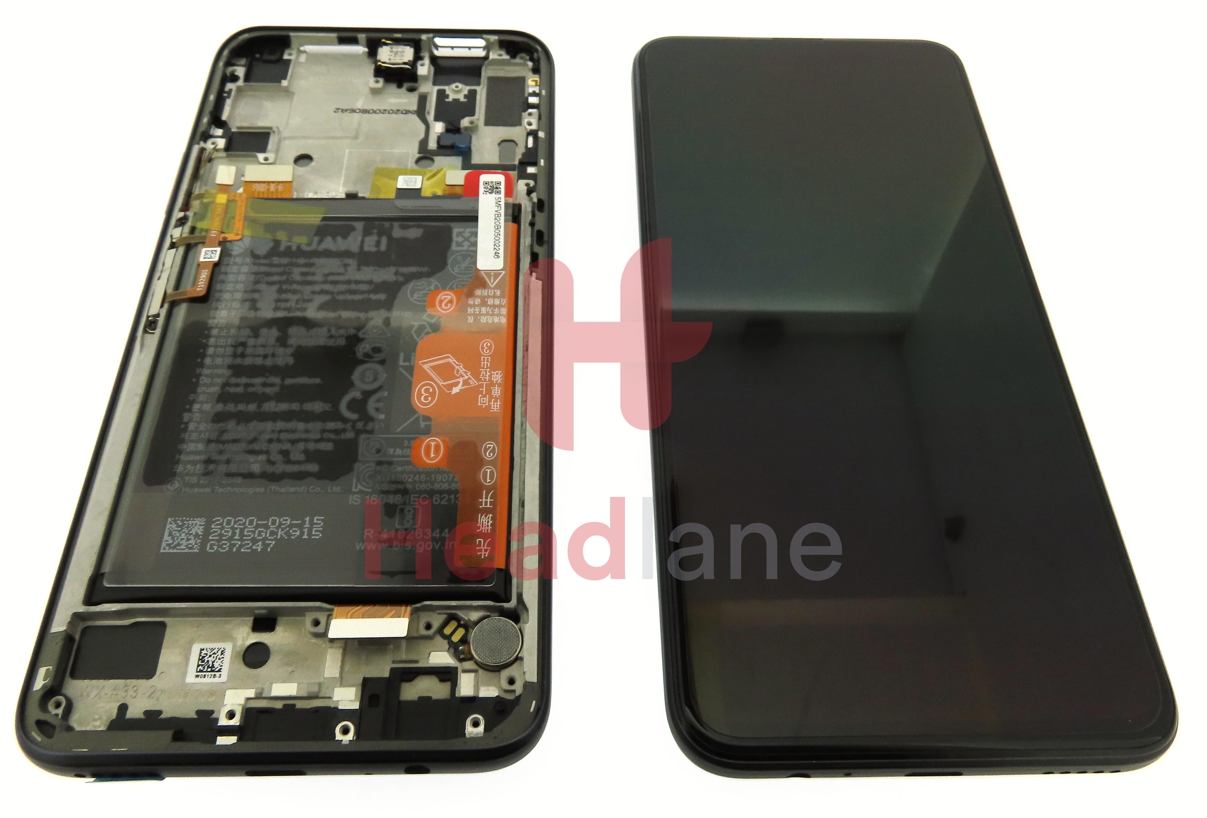 Huawei Honor 9X Pro LCD Display / Screen + Touch + Battery - Black - view 3