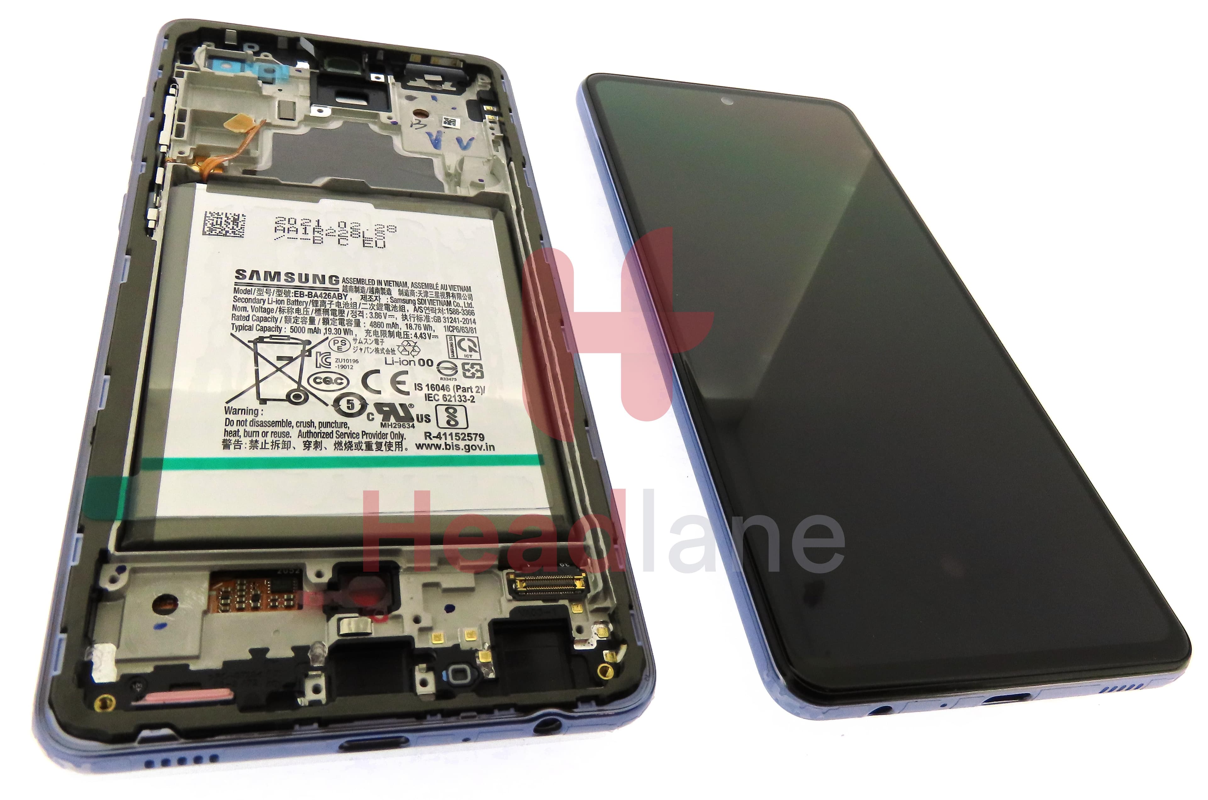 Samsung SM-A725 Galaxy A72 4G LCD Display / Screen + Touch + Battery - Violet - view 2