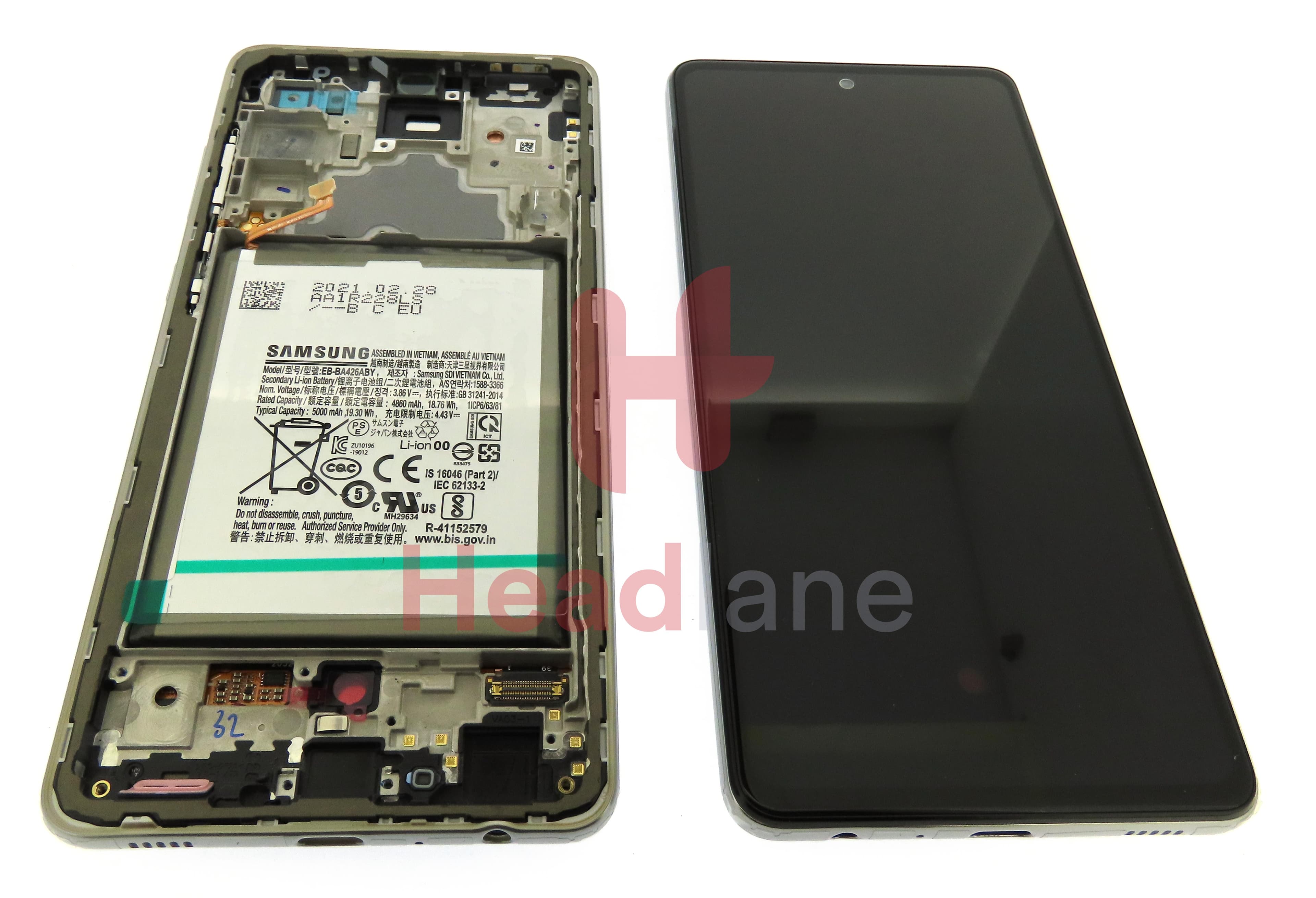 Samsung SM-A725 Galaxy A72 4G LCD Display / Screen + Touch + Battery - White - view 3