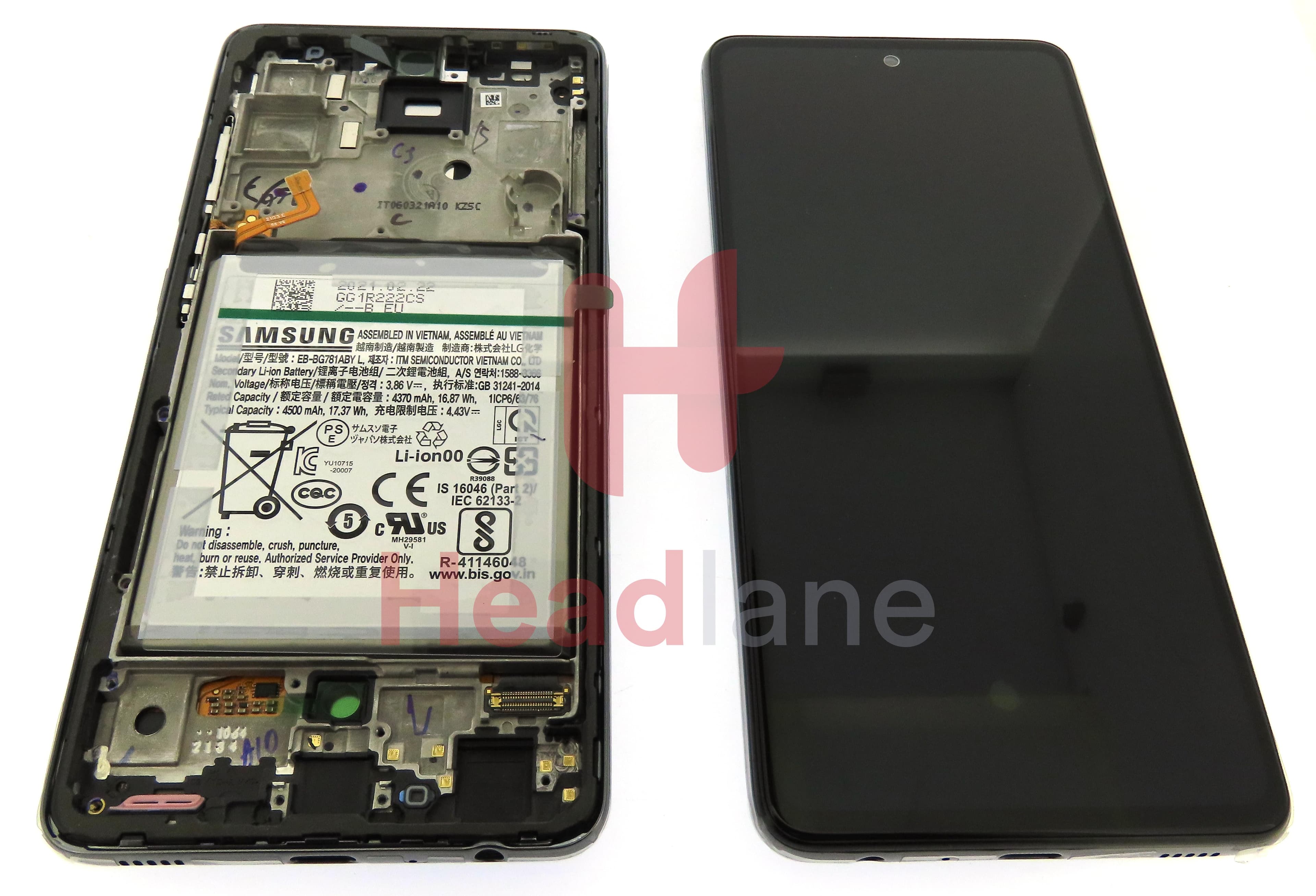 Samsung SM-A525 A526 Galaxy A52 4G A52 5G LCD Display / Screen + Touch + Battery - Black - view 3