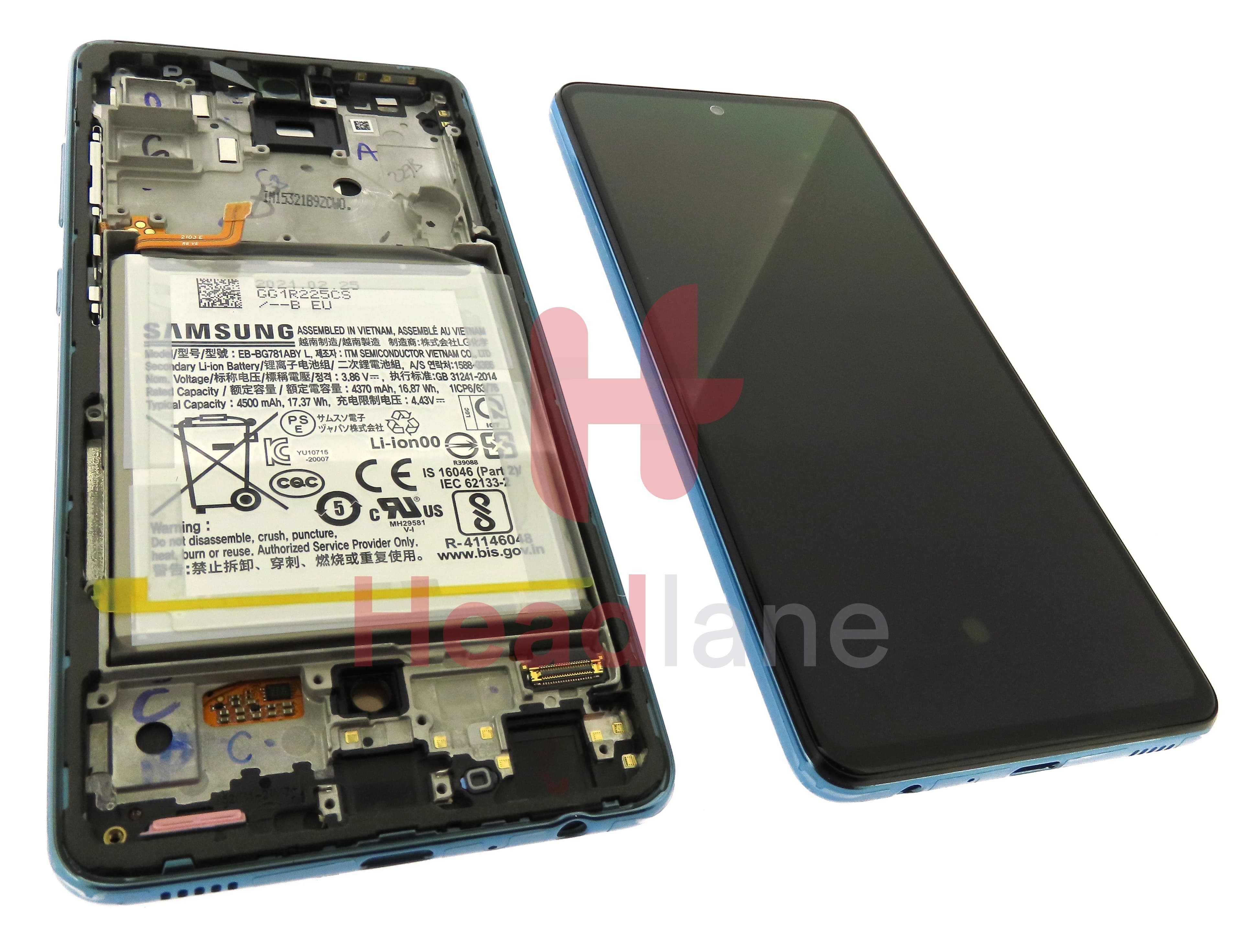 Samsung SM-A525 A526 Galaxy A52 4G A52 5G LCD Display / Screen + Touch + Battery - Blue - view 2