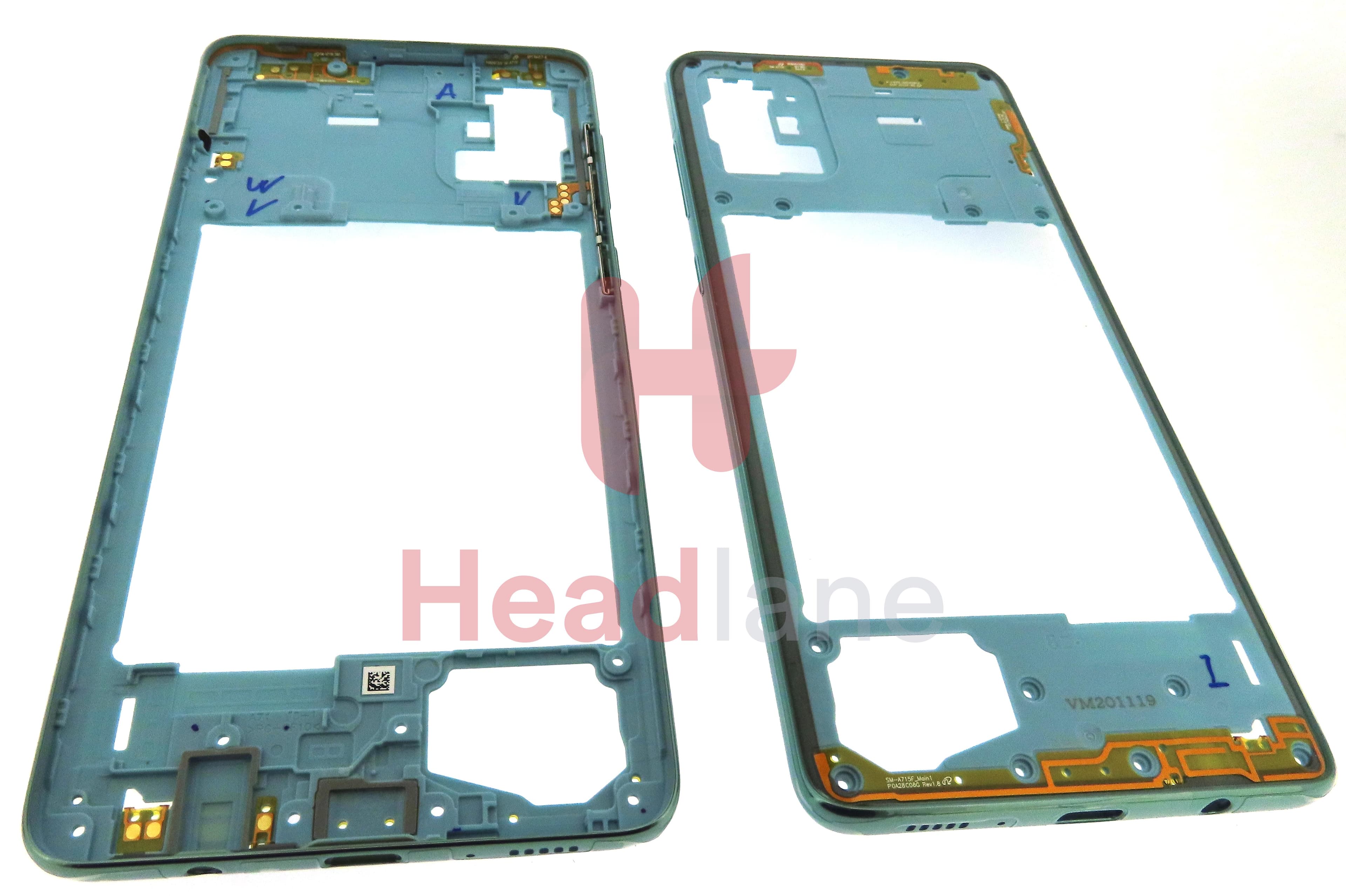 Samsung SM-A715 Galaxy A71 Middle Cover / Chassis - Blue - view 2