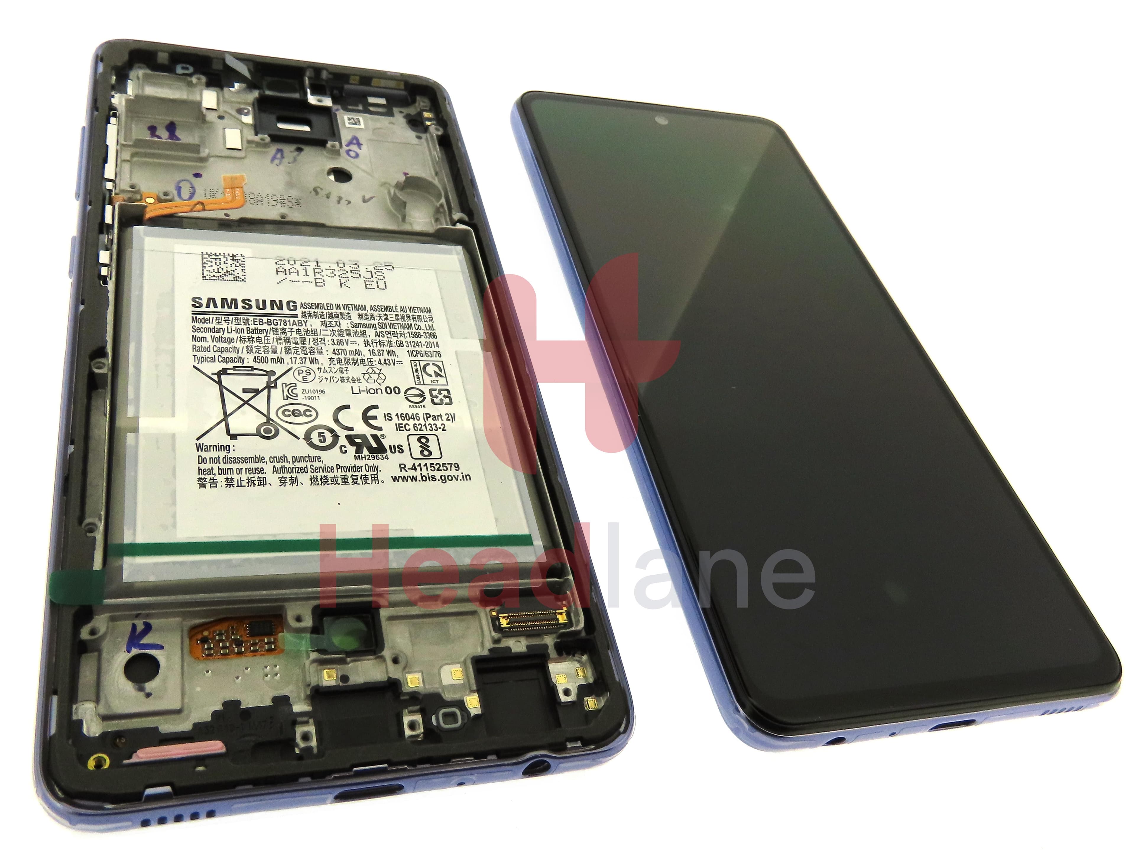 Samsung SM-A525 A526 Galaxy A52 4G A52 5G LCD Display / Screen + Touch + Battery - Violet - view 2