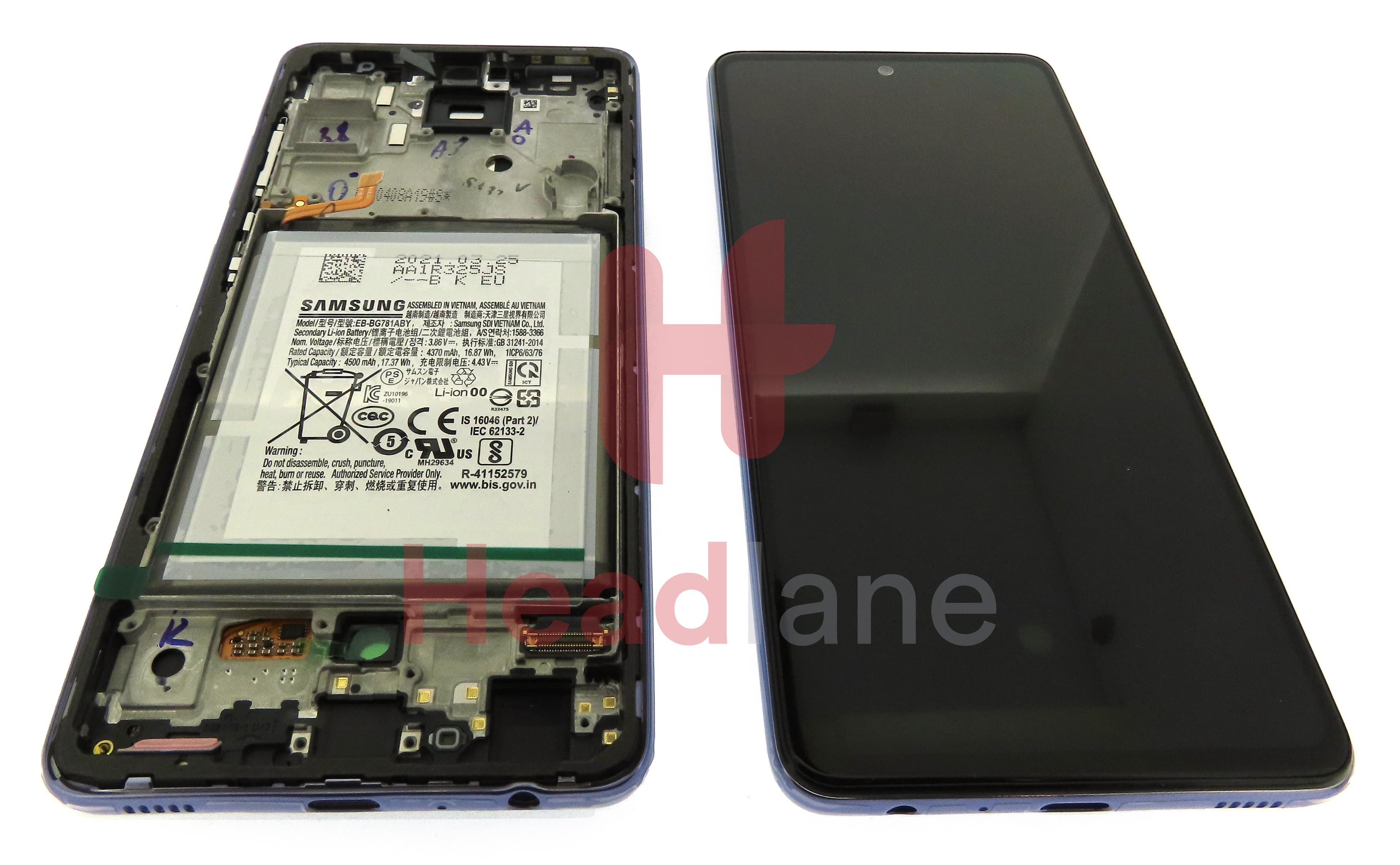 Samsung SM-A525 A526 Galaxy A52 4G A52 5G LCD Display / Screen + Touch + Battery - Violet - view 3