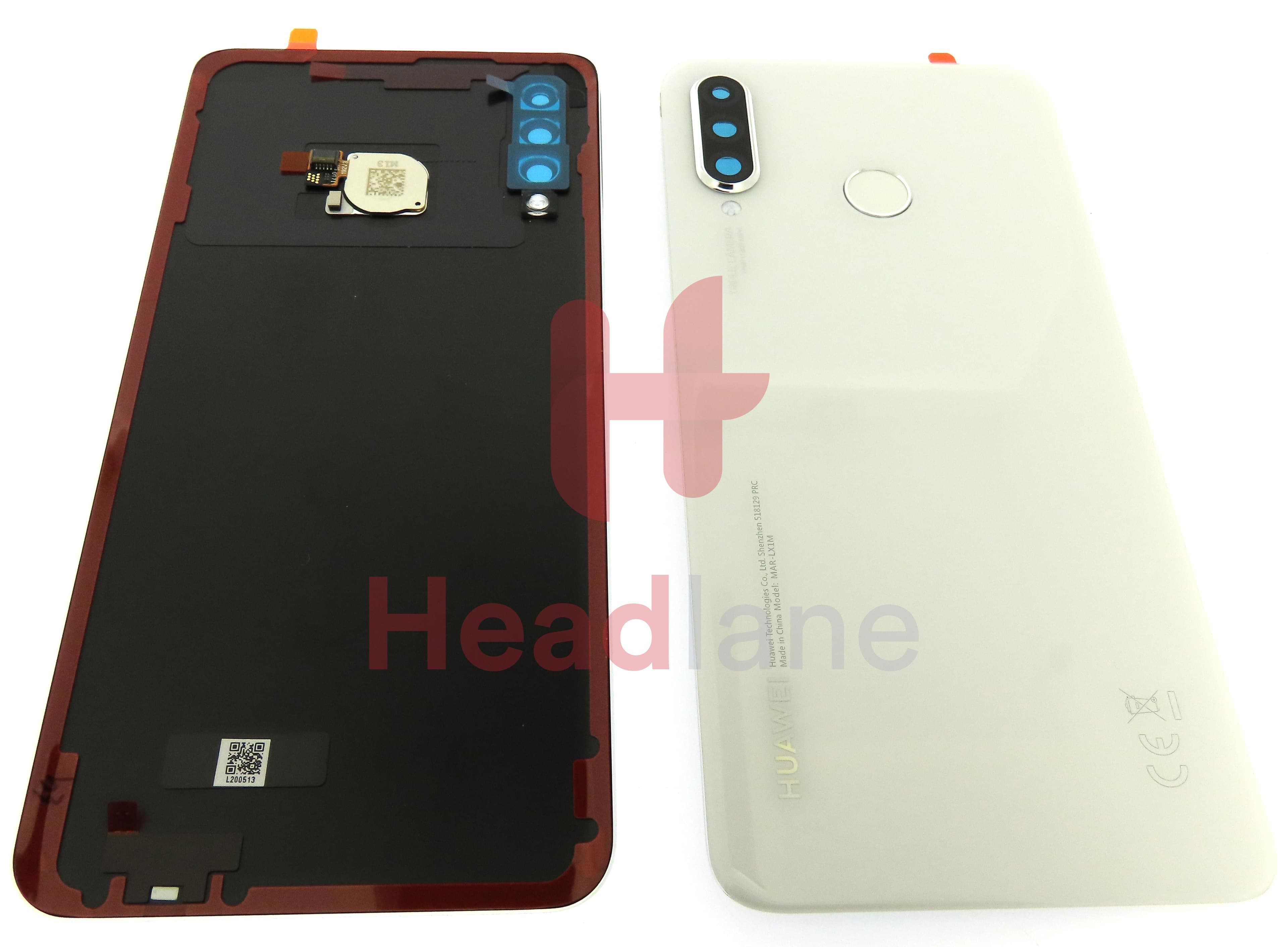 Huawei P30 Lite Back / Battery Cover + Fingerprint Sensor - White (MAR-LX1M 24MP Rear Camera) - view 3