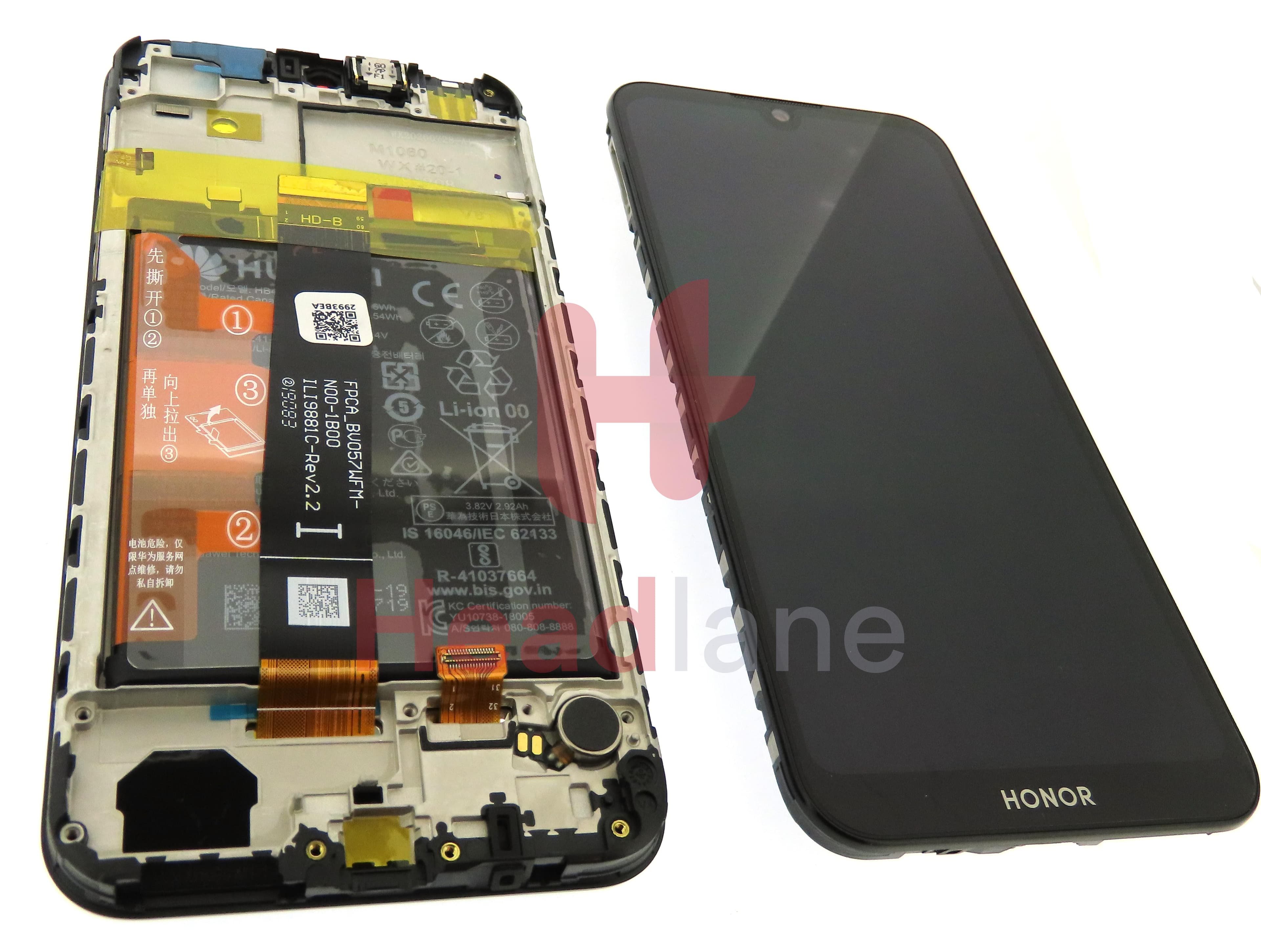 Huawei Honor 8S LCD Display / Screen + Touch + Battery - Black - view 2