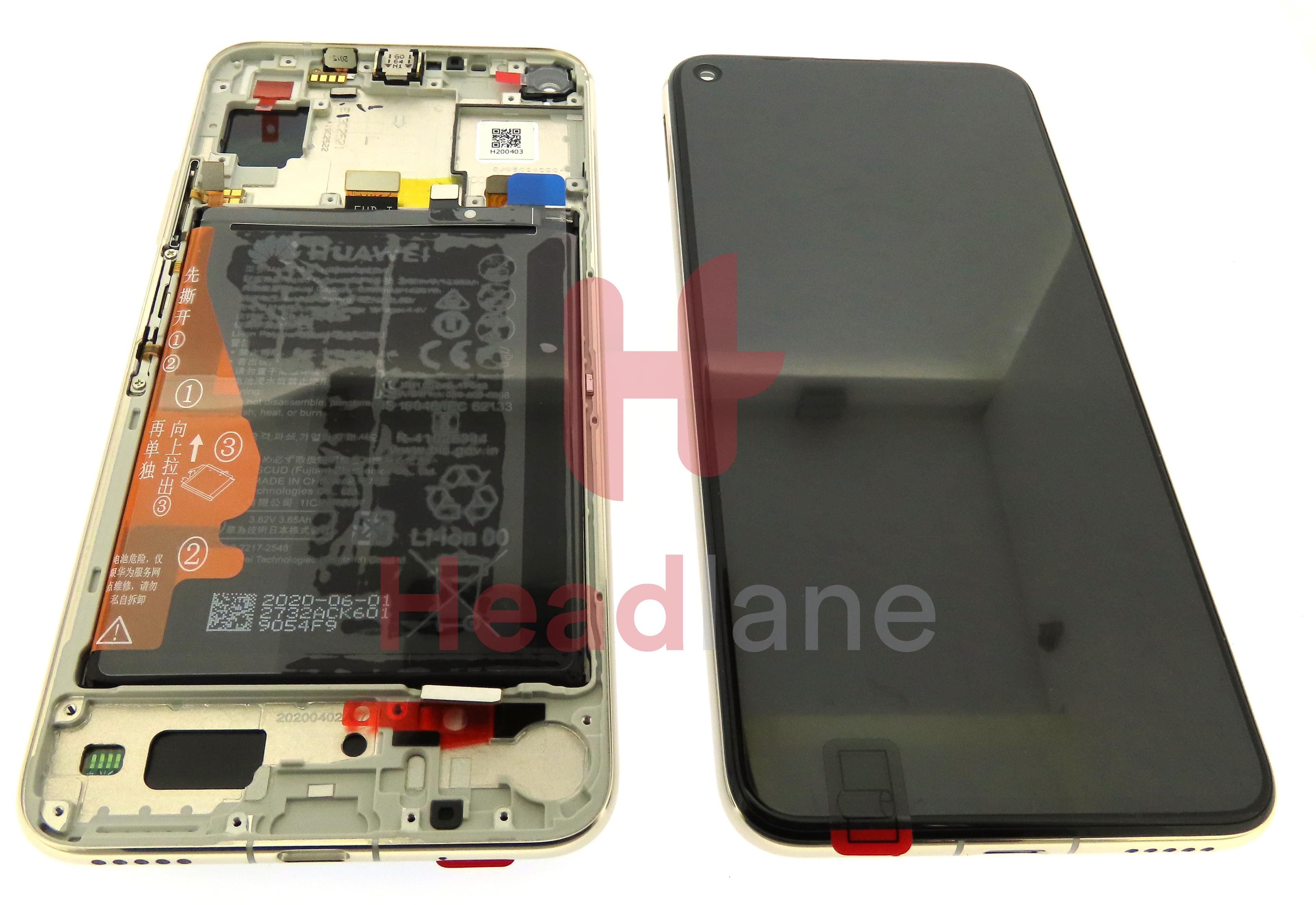 Huawei Honor 20 / Nova 5T LCD Display / Screen + Touch + Battery - White - view 3