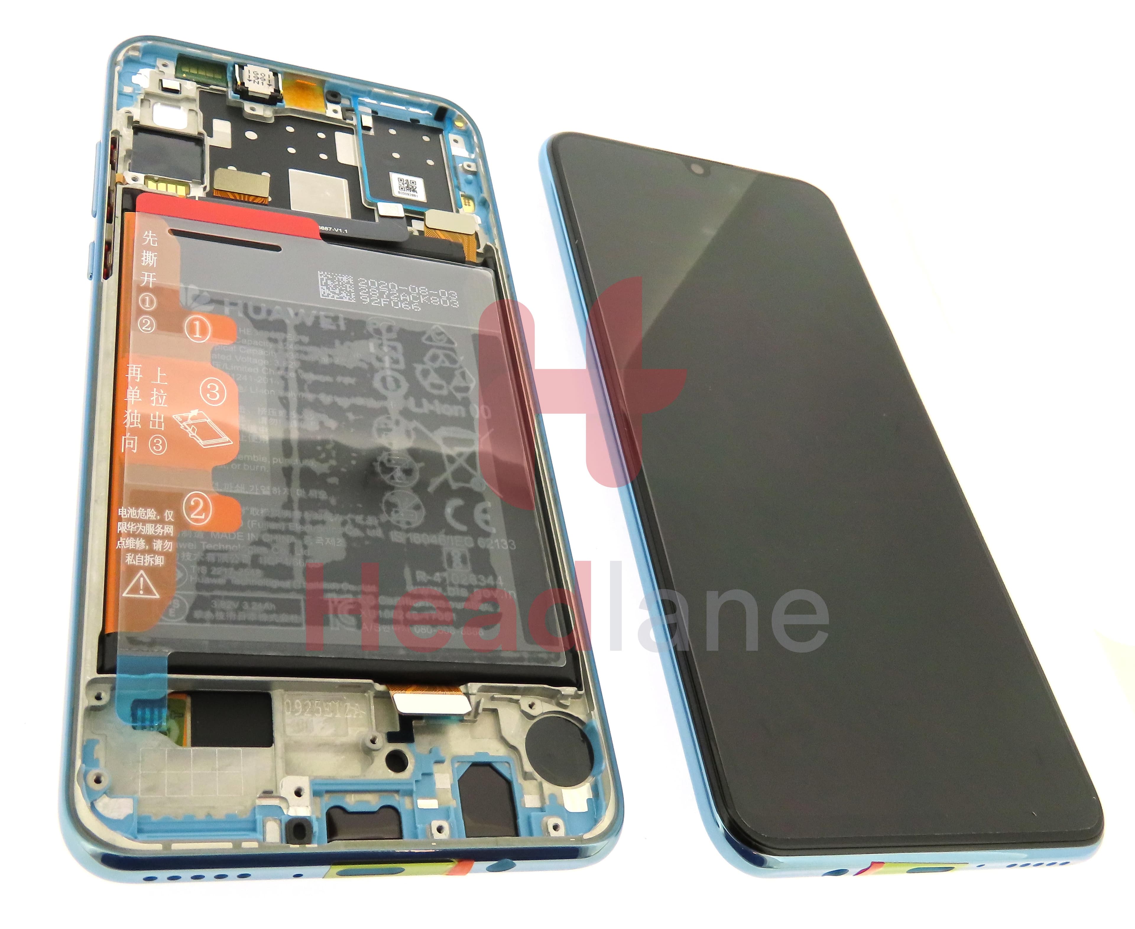 Huawei P30 Lite (New Edition) (MAR-LX1B) LCD Display / Screen + Touch + Battery Assembly -  Breathing Crystal - view 2