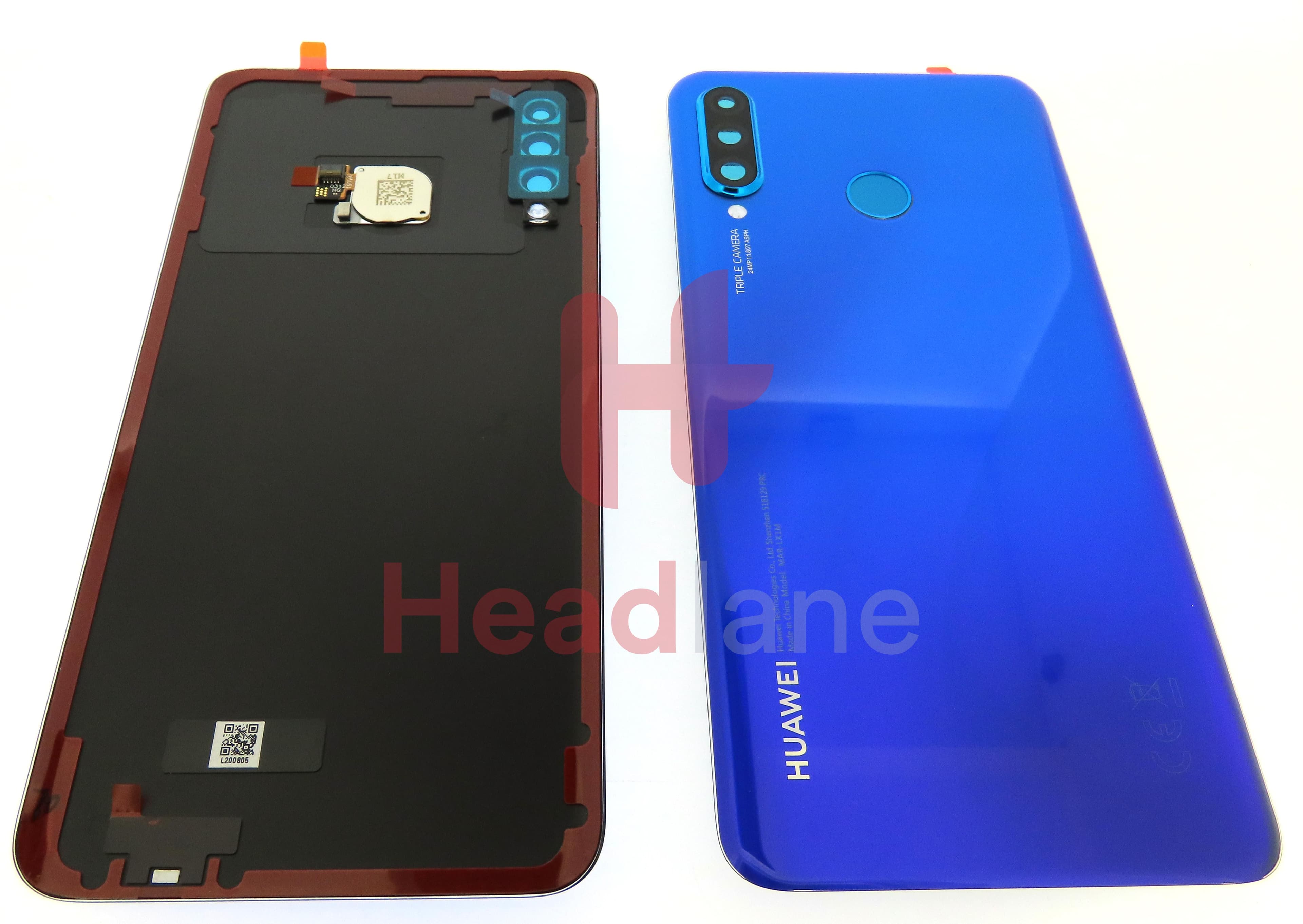 Huawei P30 Lite Back / Battery Cover + Fingerprint Sensor - Blue (MAR-LX1M 24MP Rear Camera) - view 2