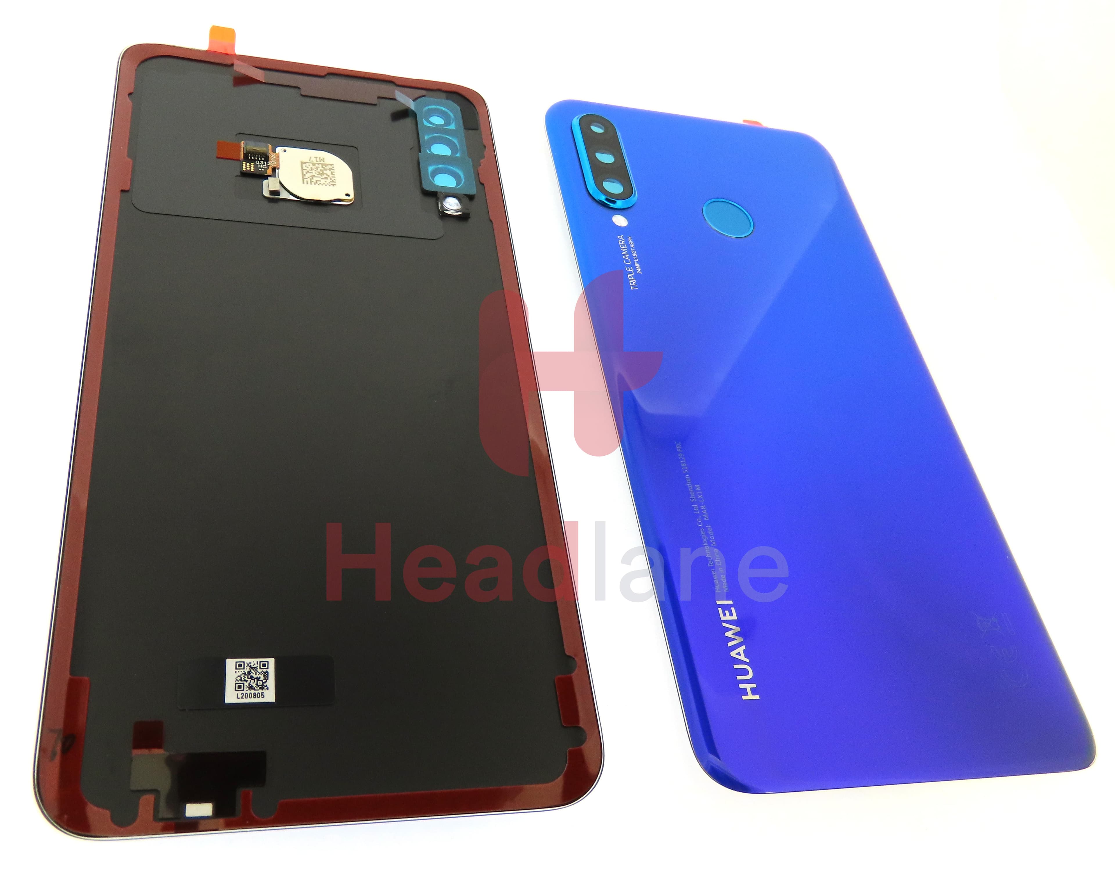 Huawei P30 Lite Back / Battery Cover + Fingerprint Sensor - Blue (MAR-LX1M 24MP Rear Camera) - view 3