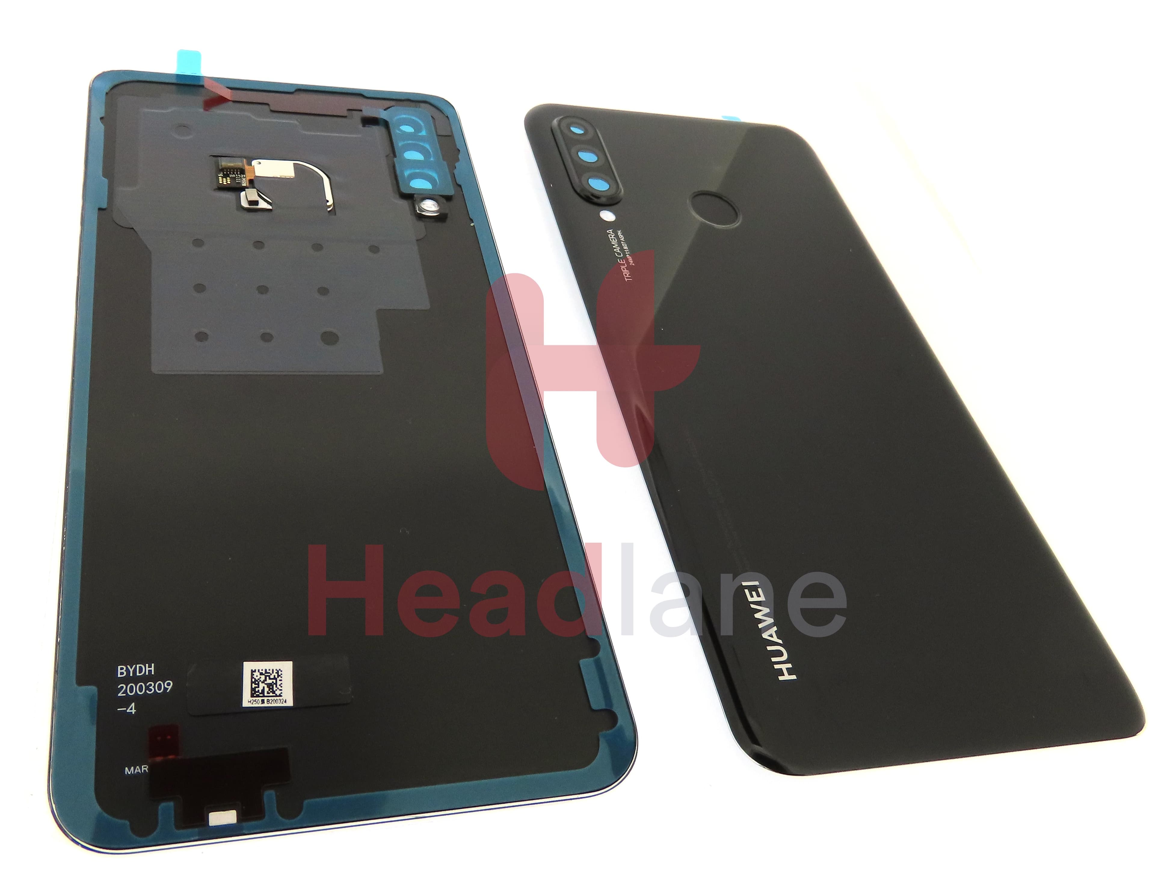 Huawei P30 Lite Back / Battery Cover + Fingerprint Sensor - Black (MAR-LX3A 24MP Rear Camera) - view 2