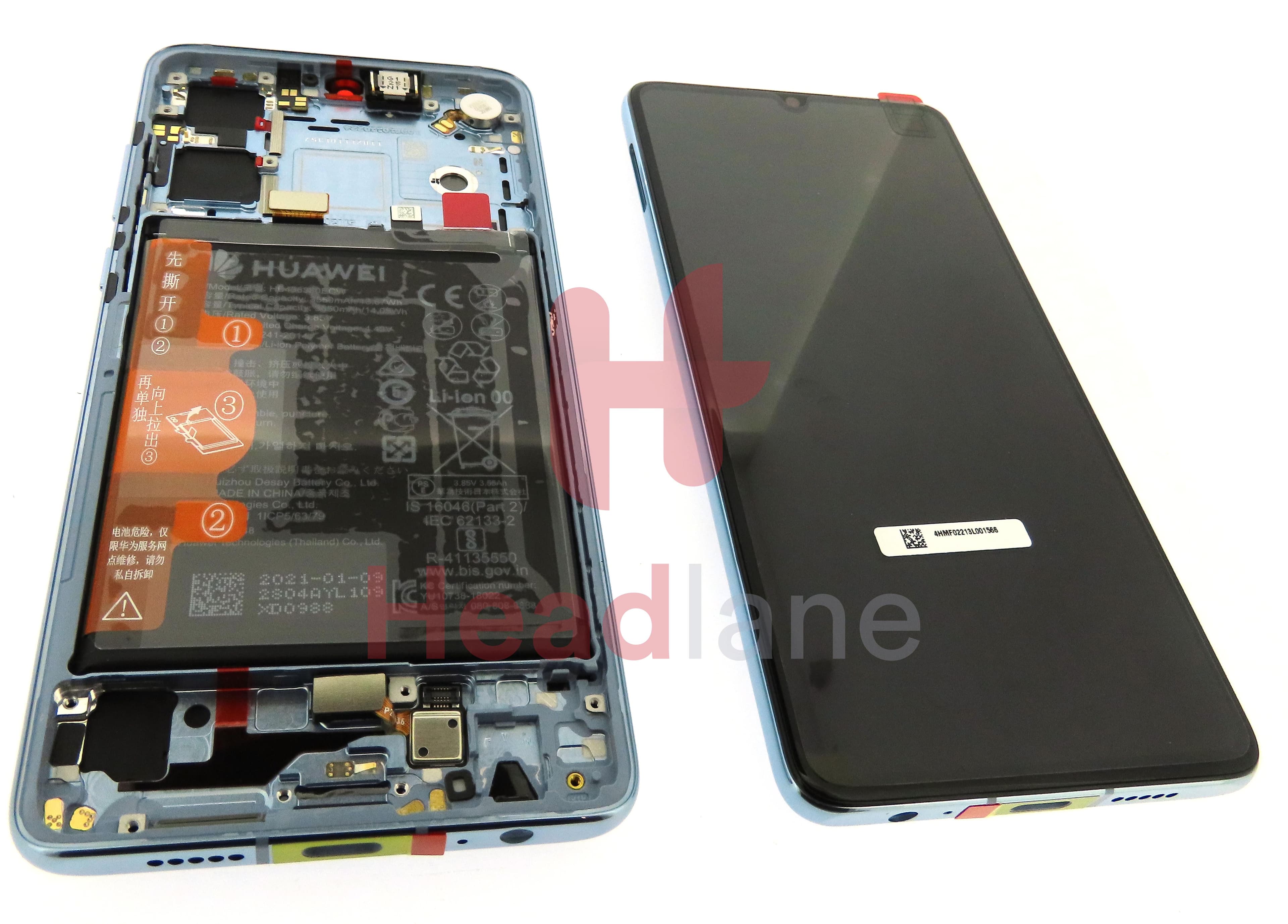 Huawei P30 LCD Display / Screen + Touch + Battery Assembly - Breathing Crystal (New Version) - view 2