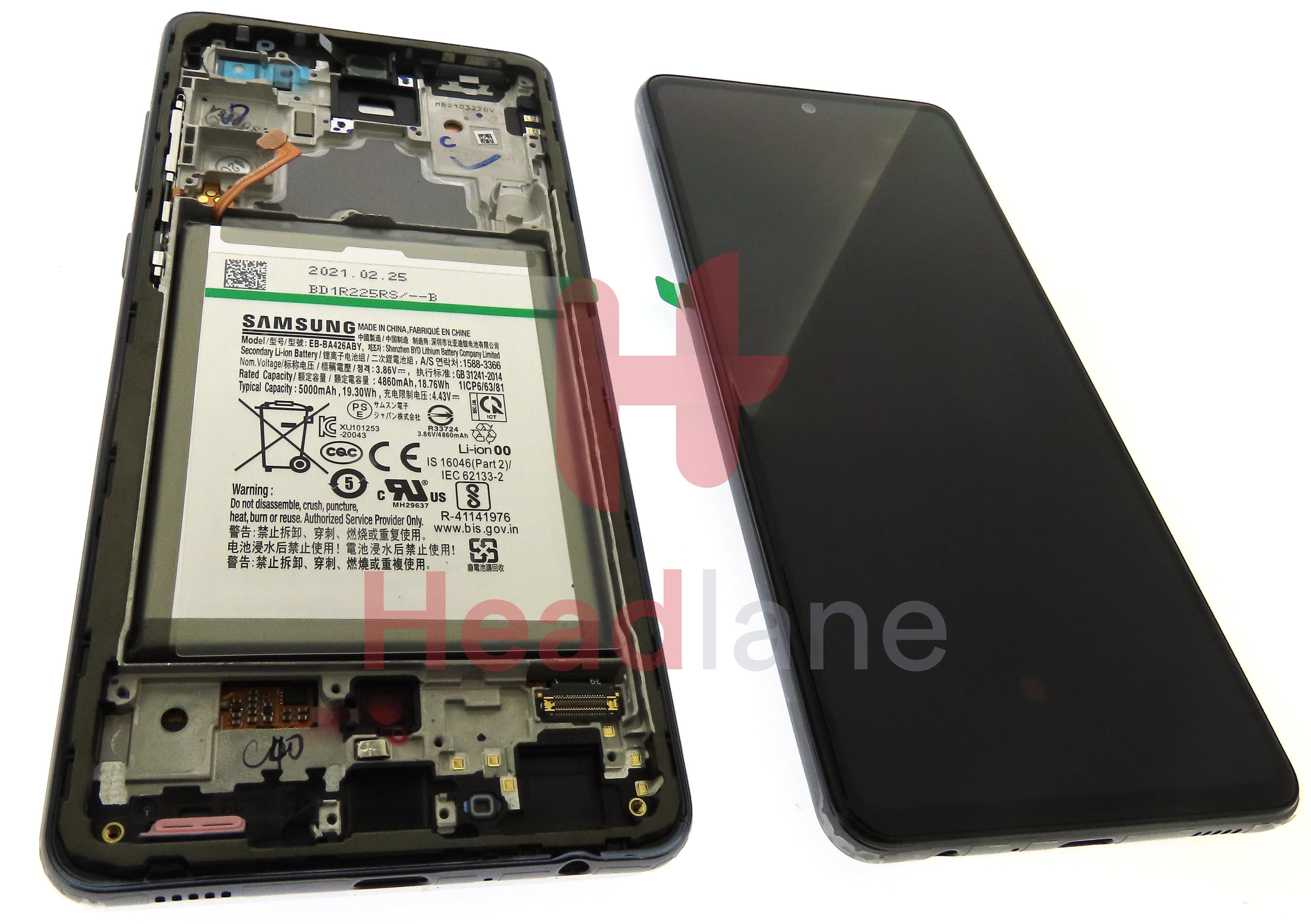 Samsung SM-A725 Galaxy A72 4G LCD Display / Screen + Touch + Battery - Black - view 2