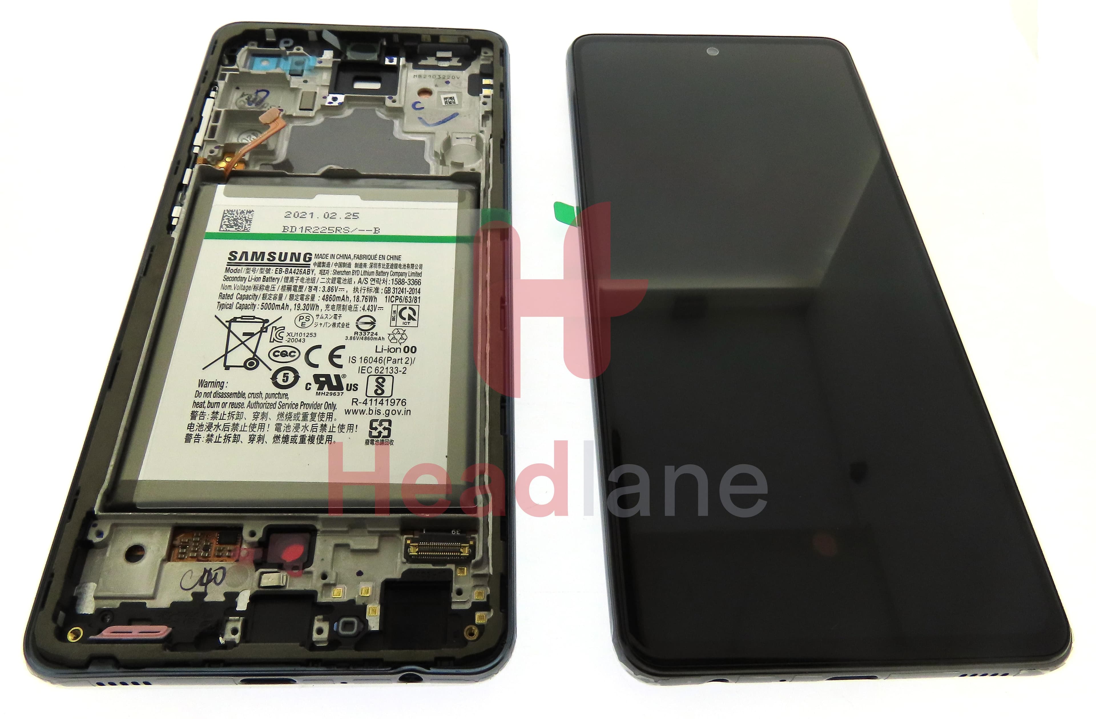 Samsung SM-A725 Galaxy A72 4G LCD Display / Screen + Touch + Battery - Black - view 3