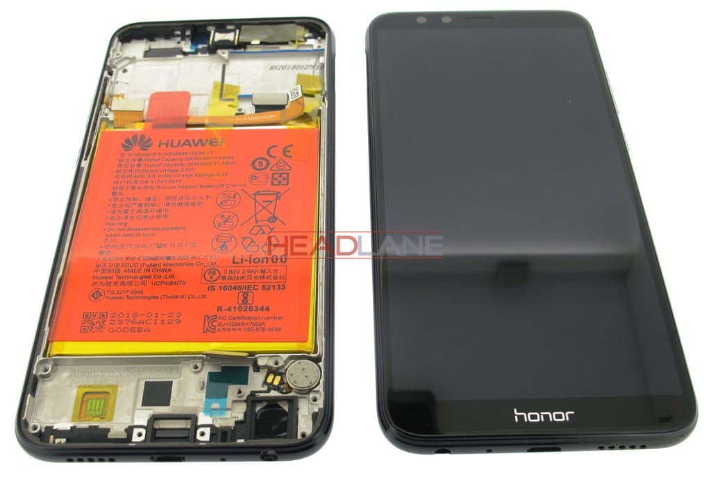 Huawei Honor 9 Lite LCD Display / Screen + Touch + Battery Assembly - Black - view 2
