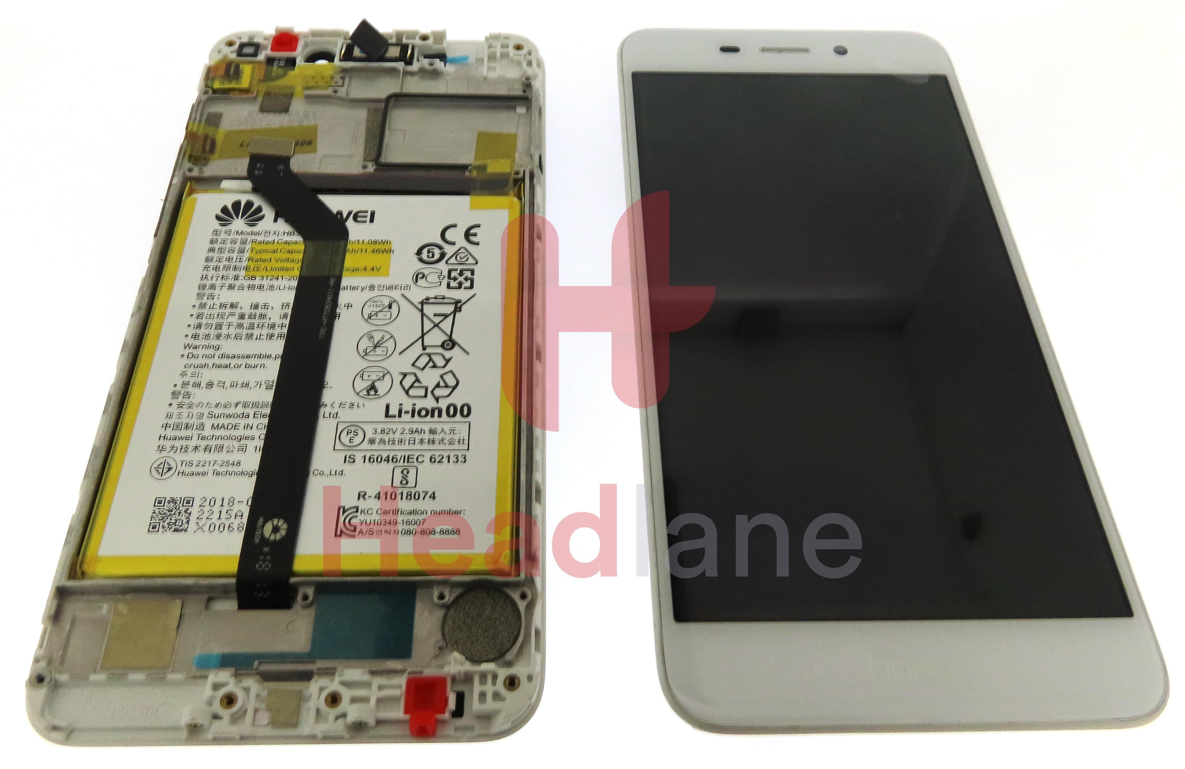 Huawei Honor 6C Pro LCD Display / Screen + Touch + Battery - White - view 3