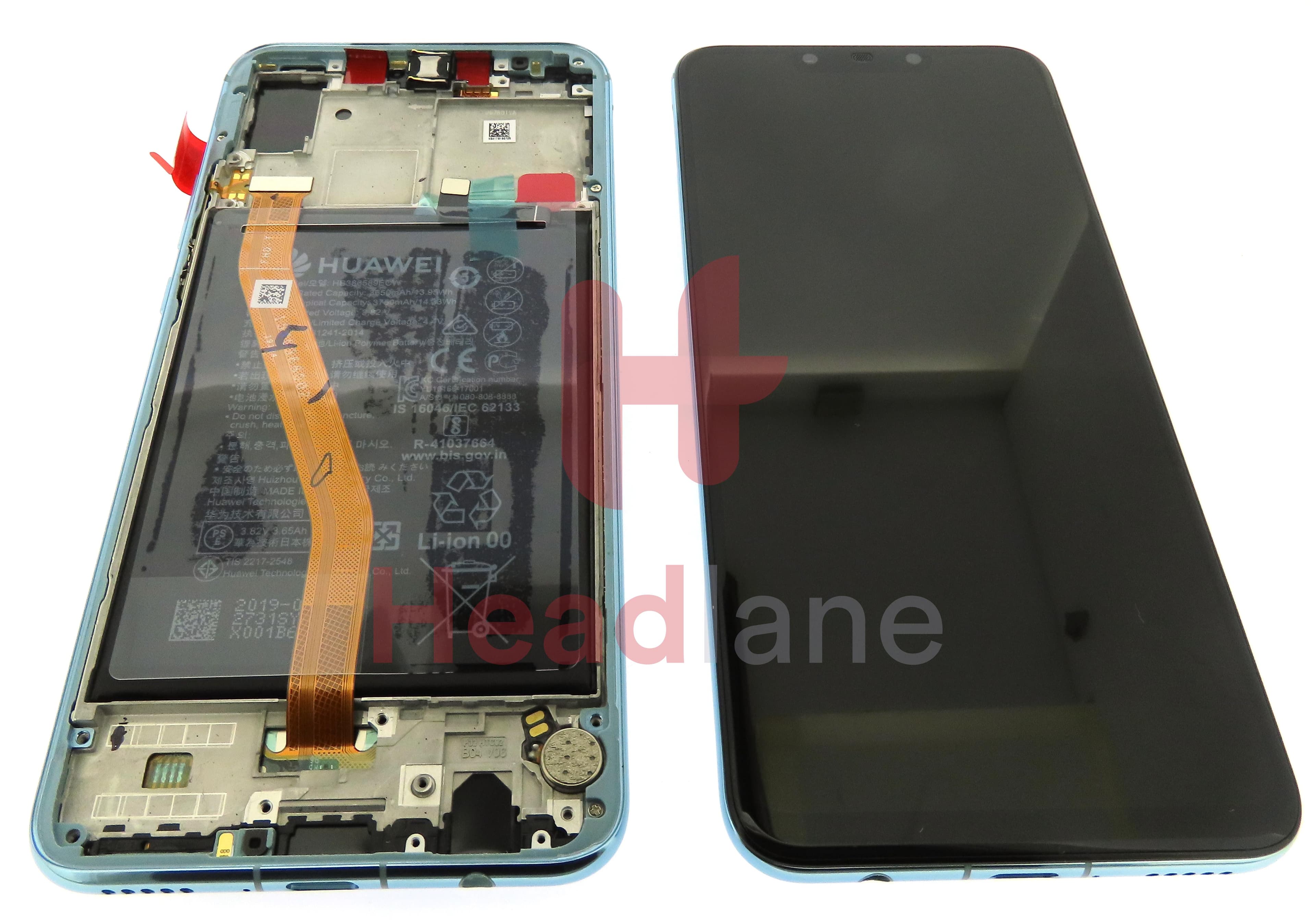 Huawei Nova 3 LCD Display / Screen + Touch + Battery - Blue - view 3