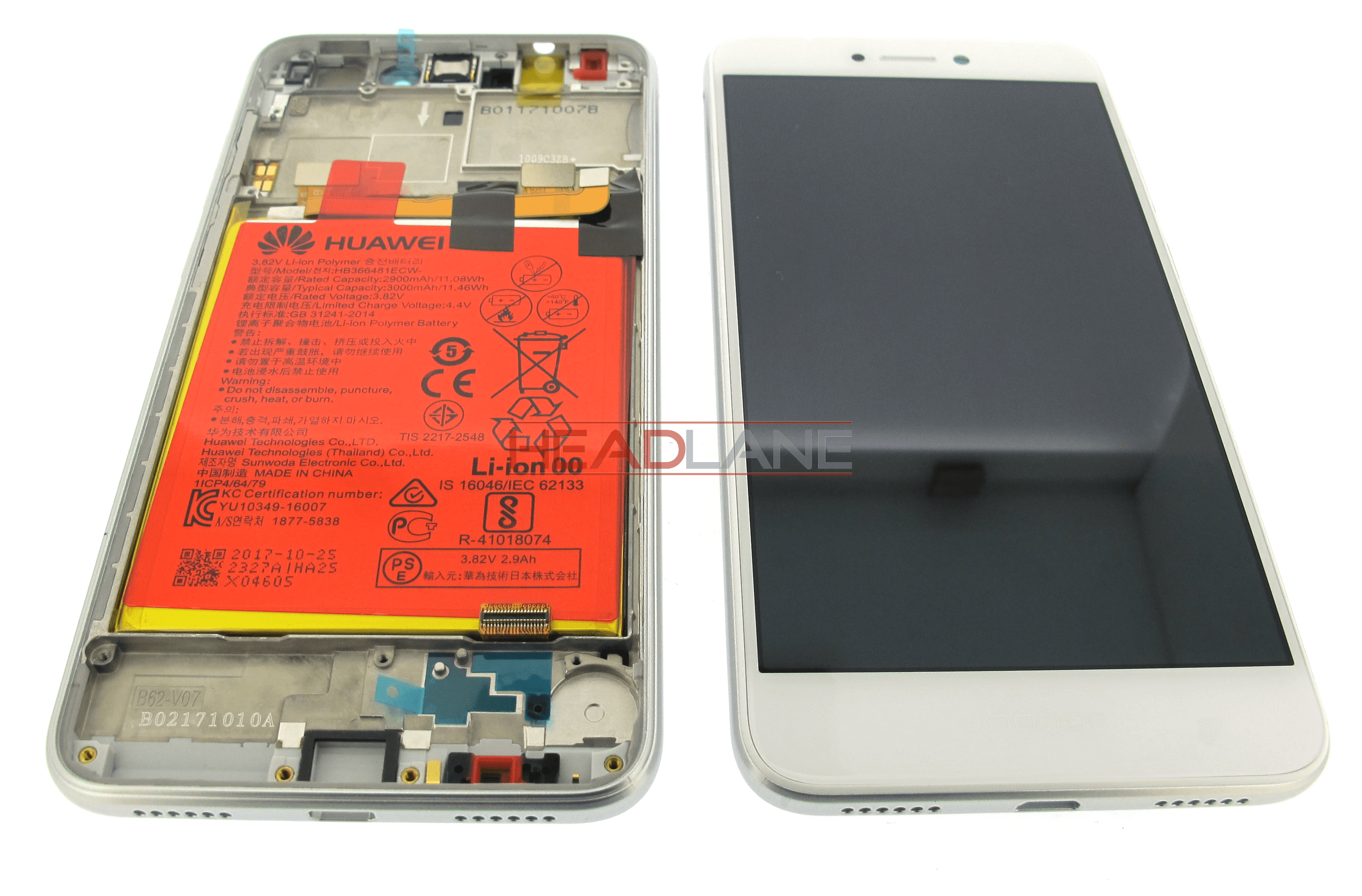 Huawei Honor 8 Lite LCD Display / Screen + Touch + Battery Assembly - White - view 2