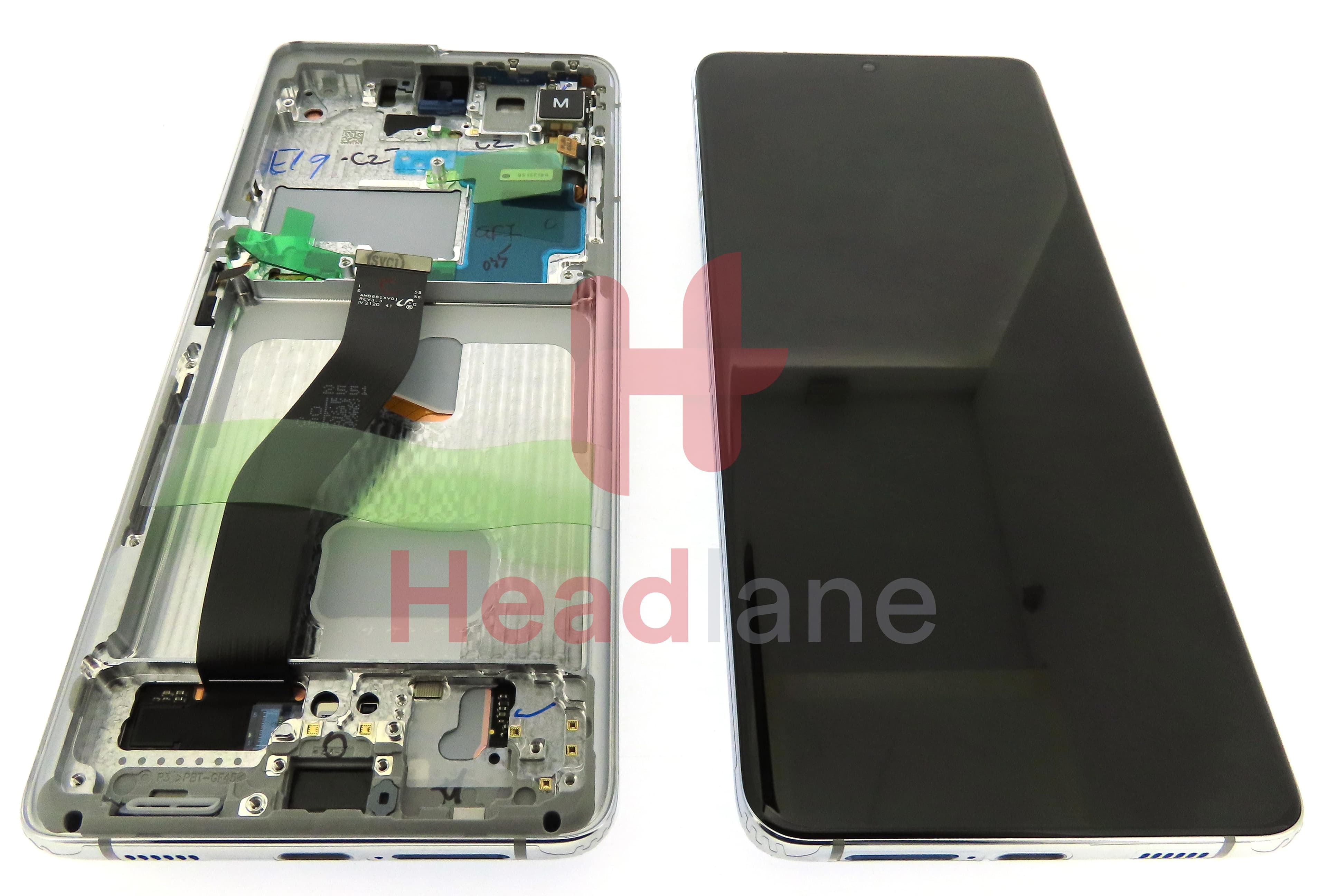 Samsung SM-G998 Galaxy S21 Ultra 5G LCD Display / Screen + Touch - Phantom Silver (No Camera) - view 3