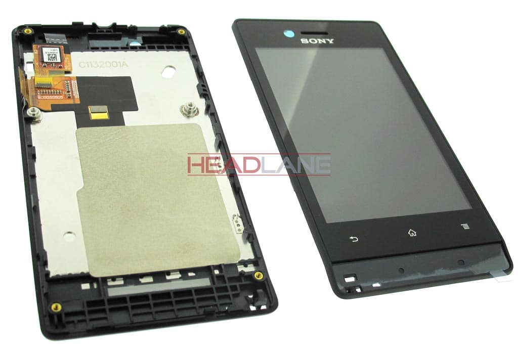 Sony ST23A Xperia Miro LCD Cover Front Assy Black - view 2