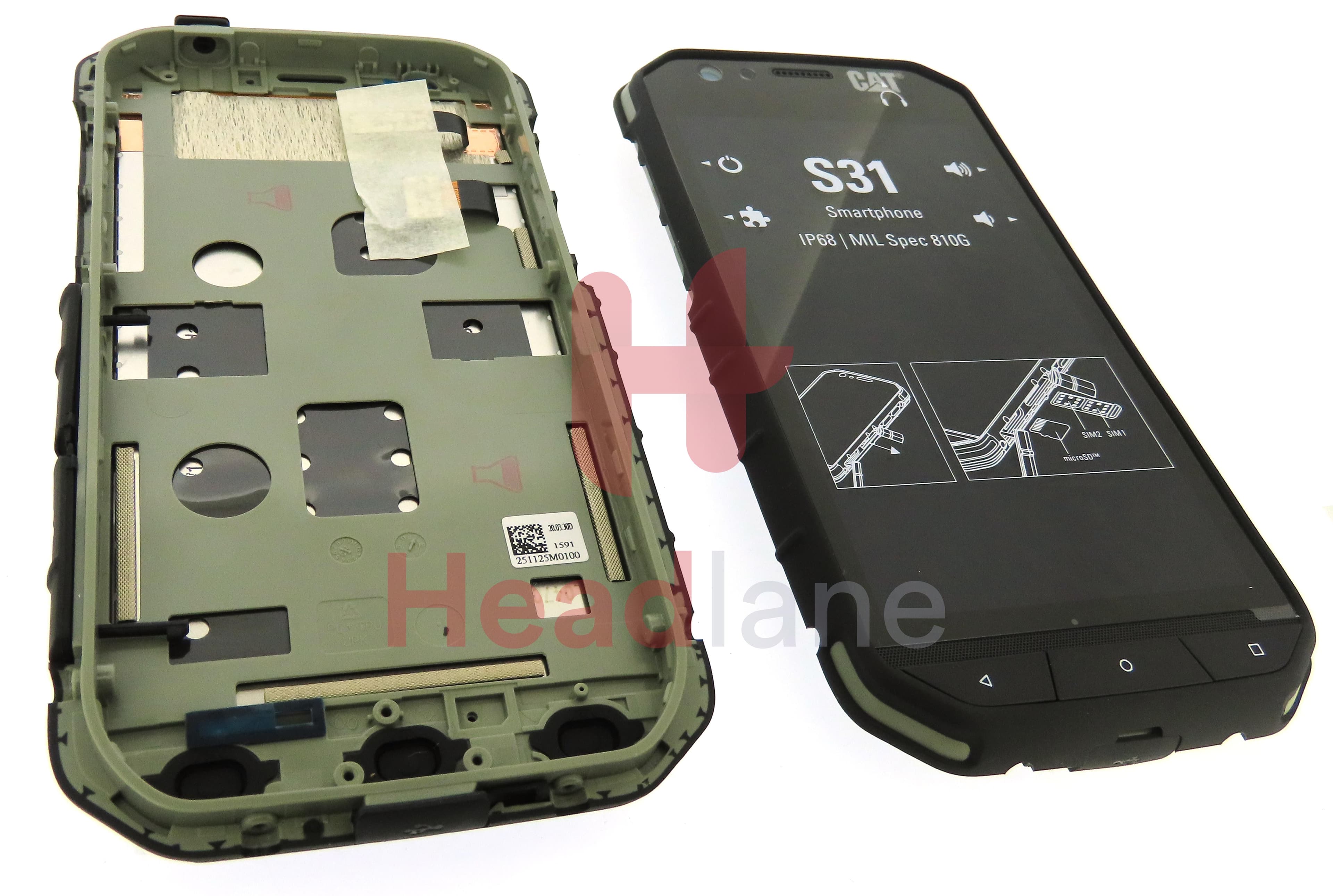 Caterpillar CAT S31 LCD Display / Screen + Touch + Frame - view 2