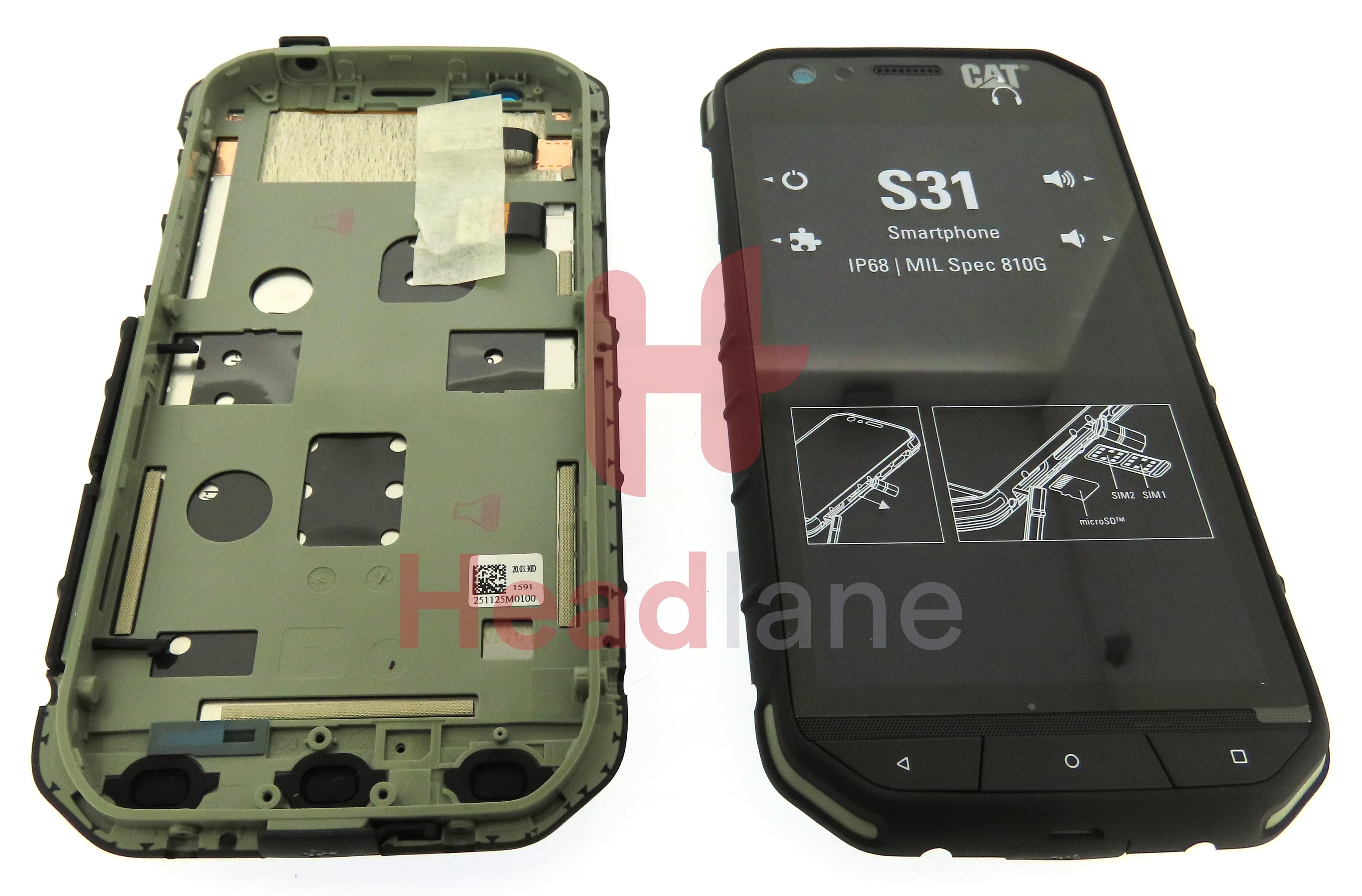 Caterpillar CAT S31 LCD Display / Screen + Touch + Frame - view 3