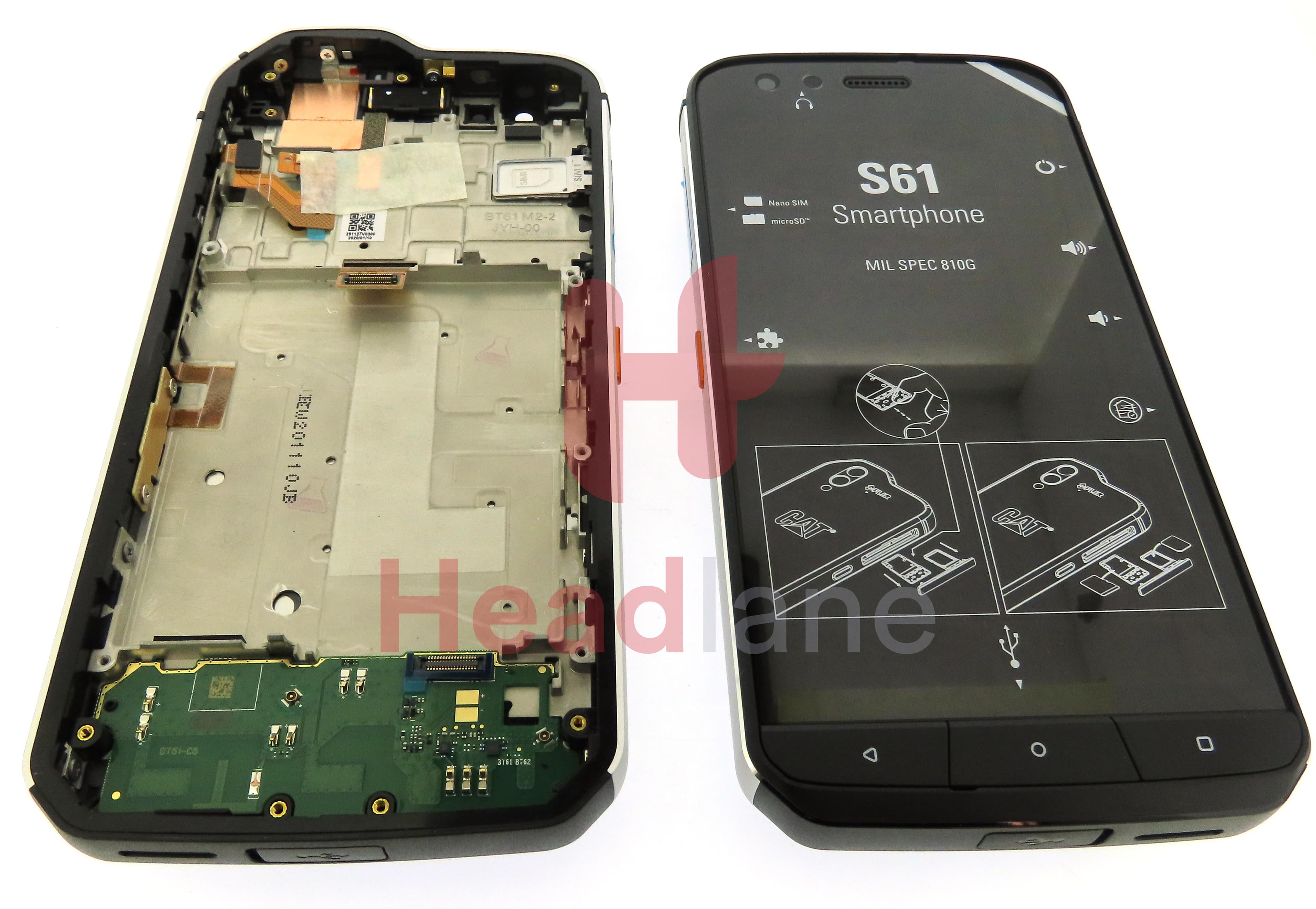 Caterpillar CAT S61 LCD Display / Screen + Touch + Frame - view 3