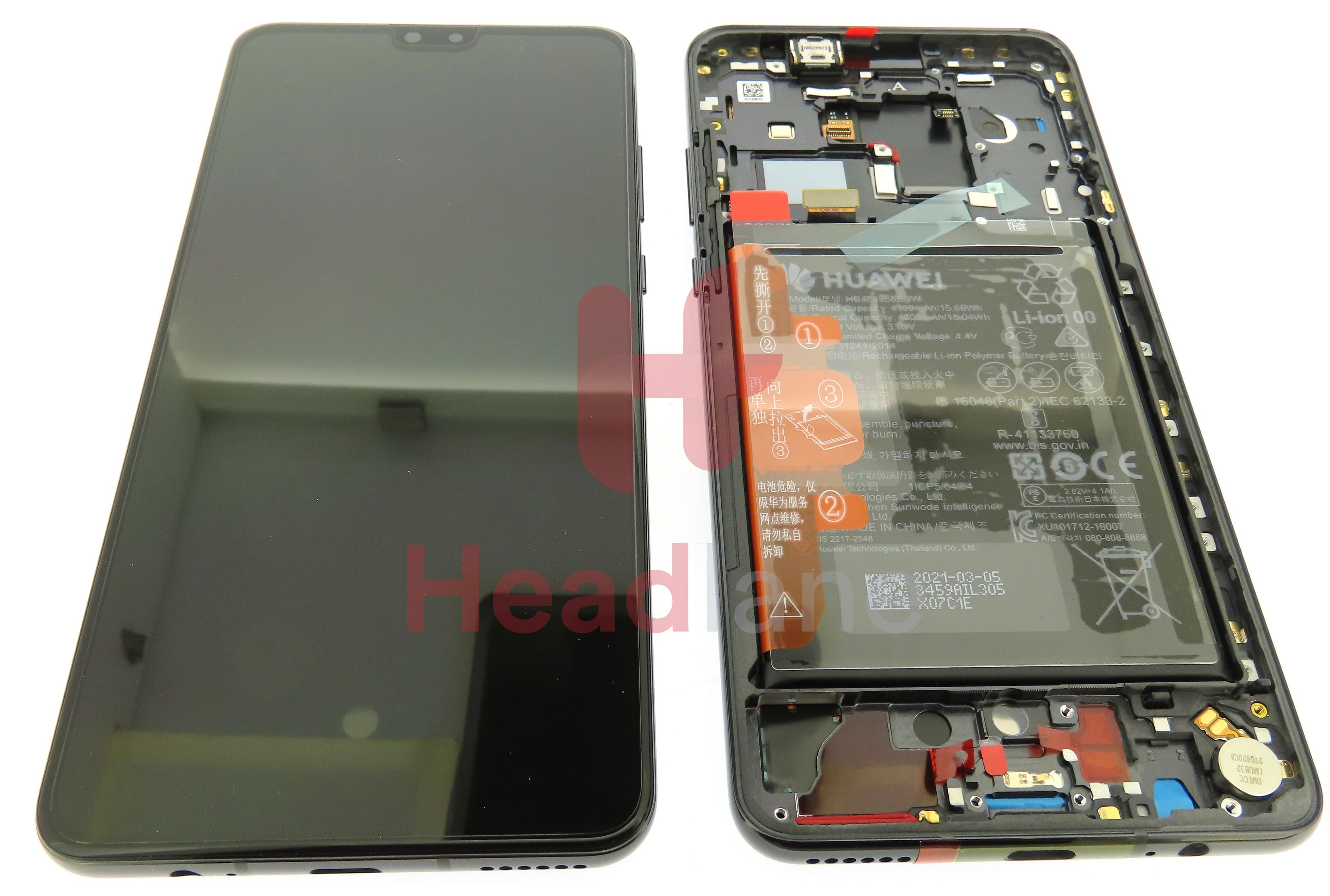 Huawei Mate 30 LCD Display / Screen + Touch + Battery - Black - view 2