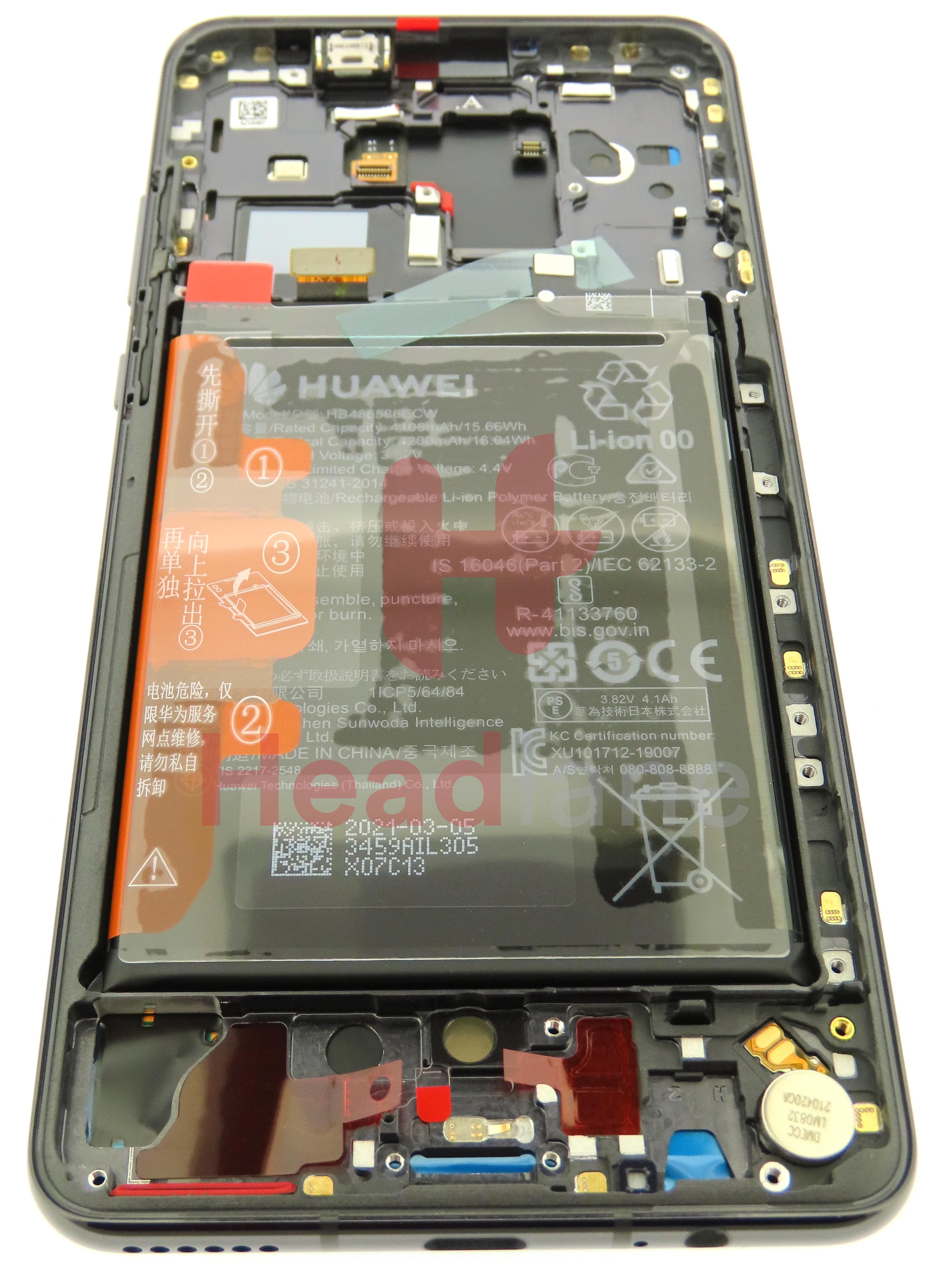 Huawei Mate 30 LCD Display / Screen + Touch + Battery - Black - view 3